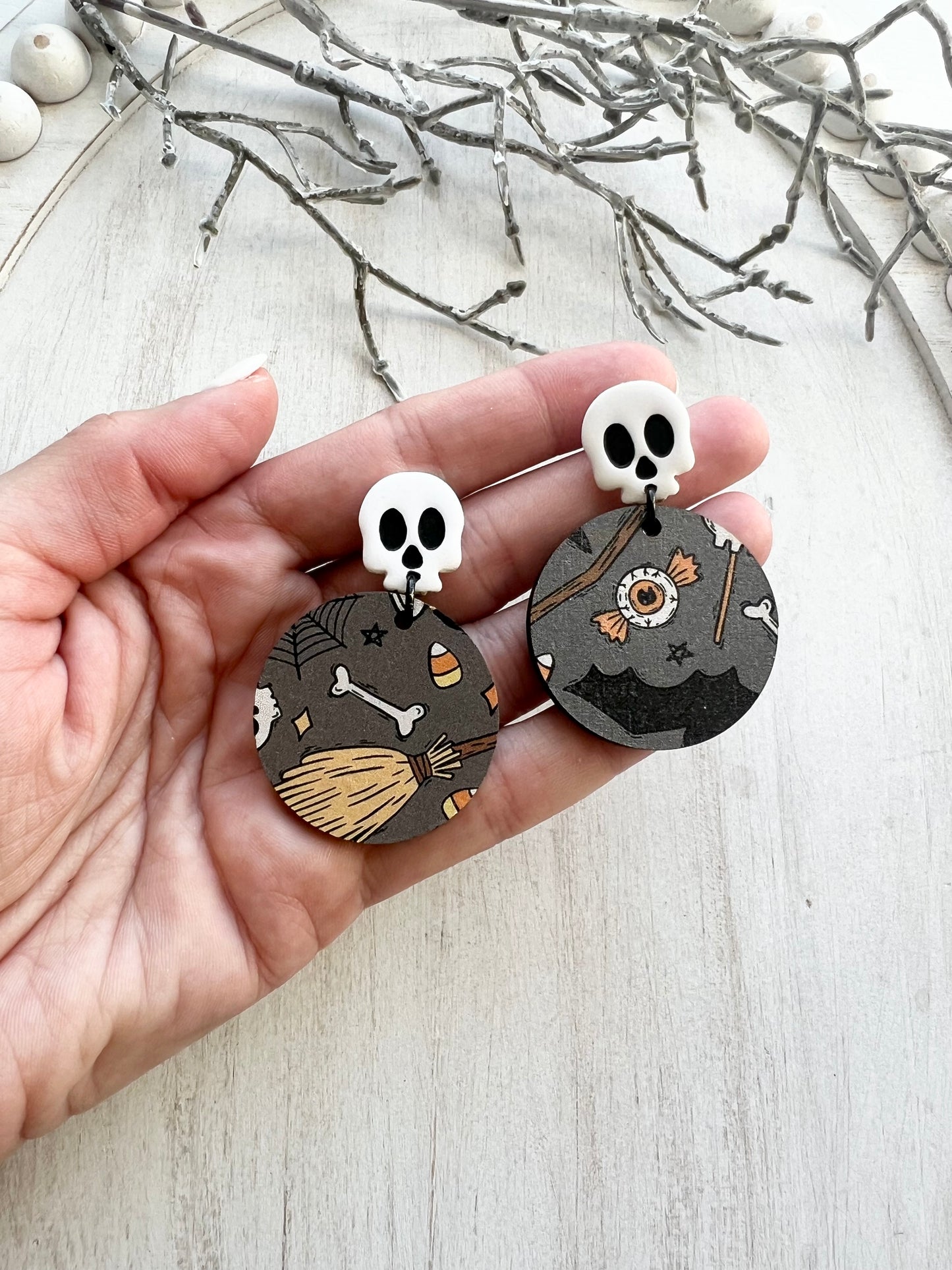 Skull Print Dangles