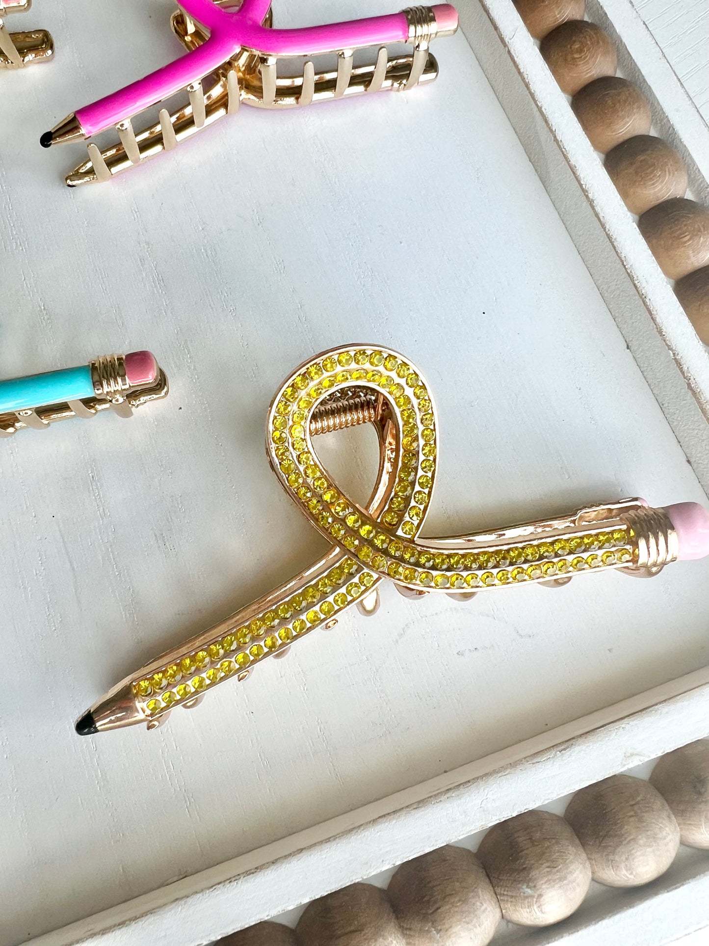 Pencil Hair Clips (various colors)