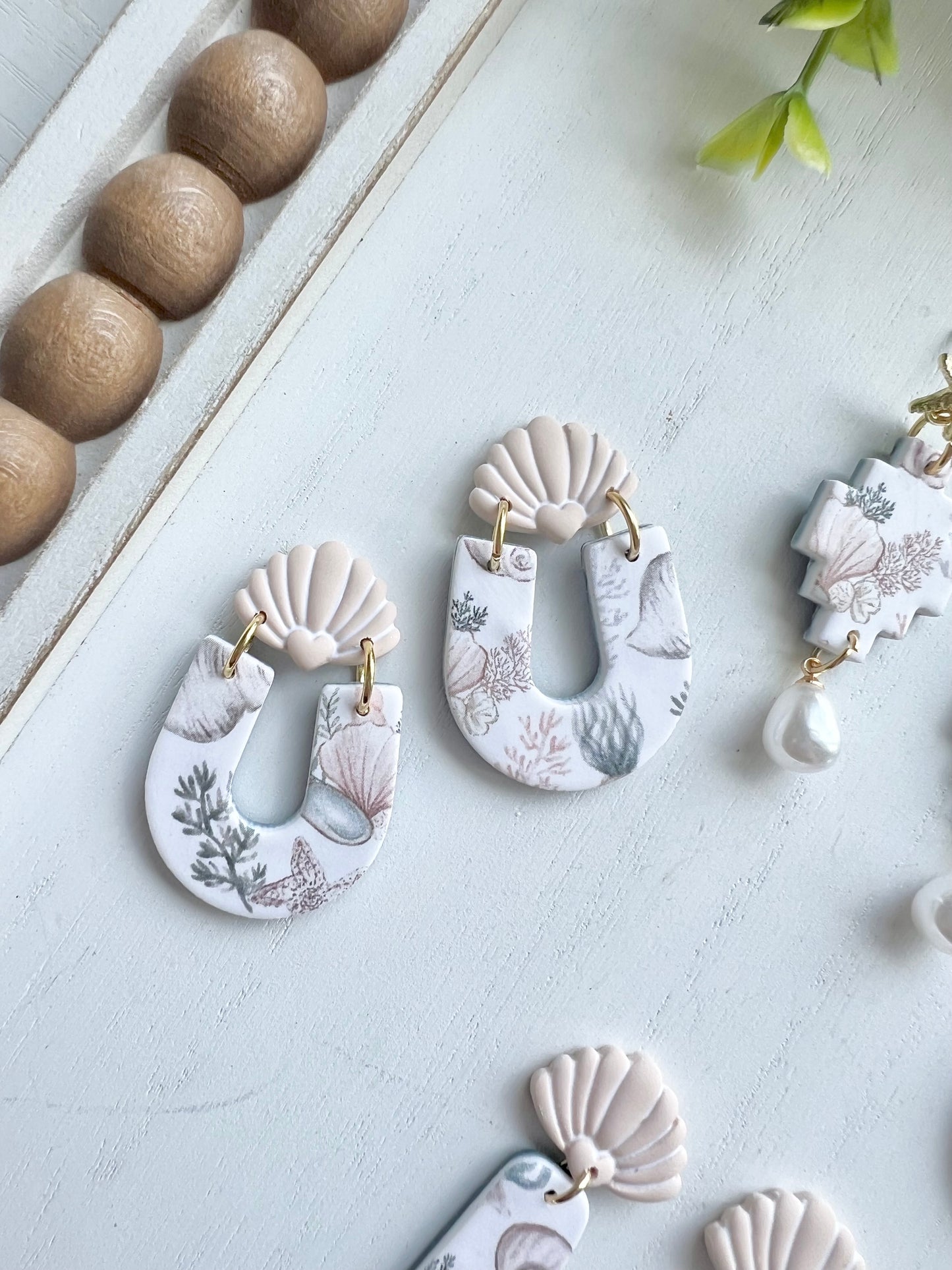 Coastal Print Dangles (various styles)