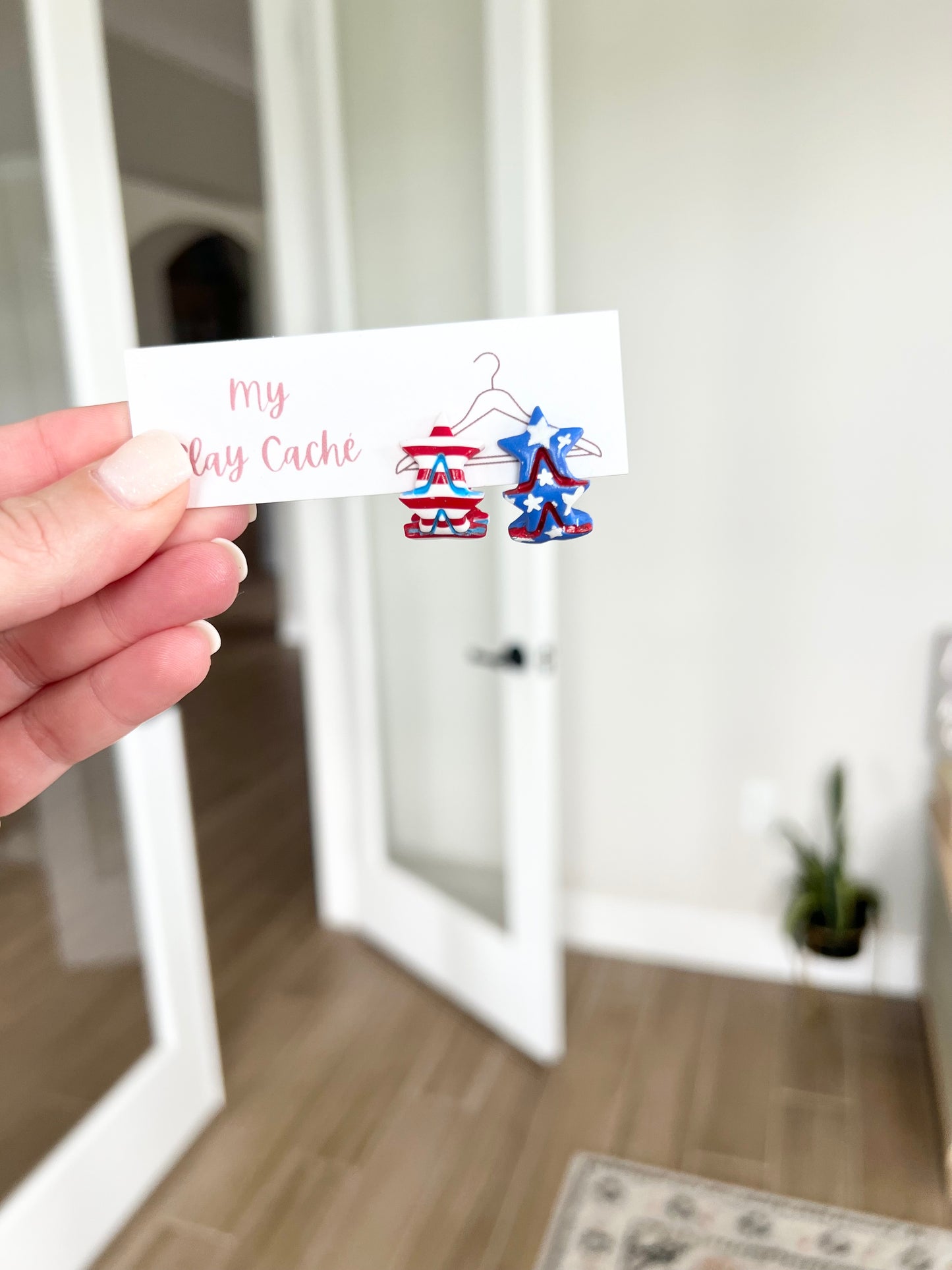 Stars and Stripes Huggie Hoops