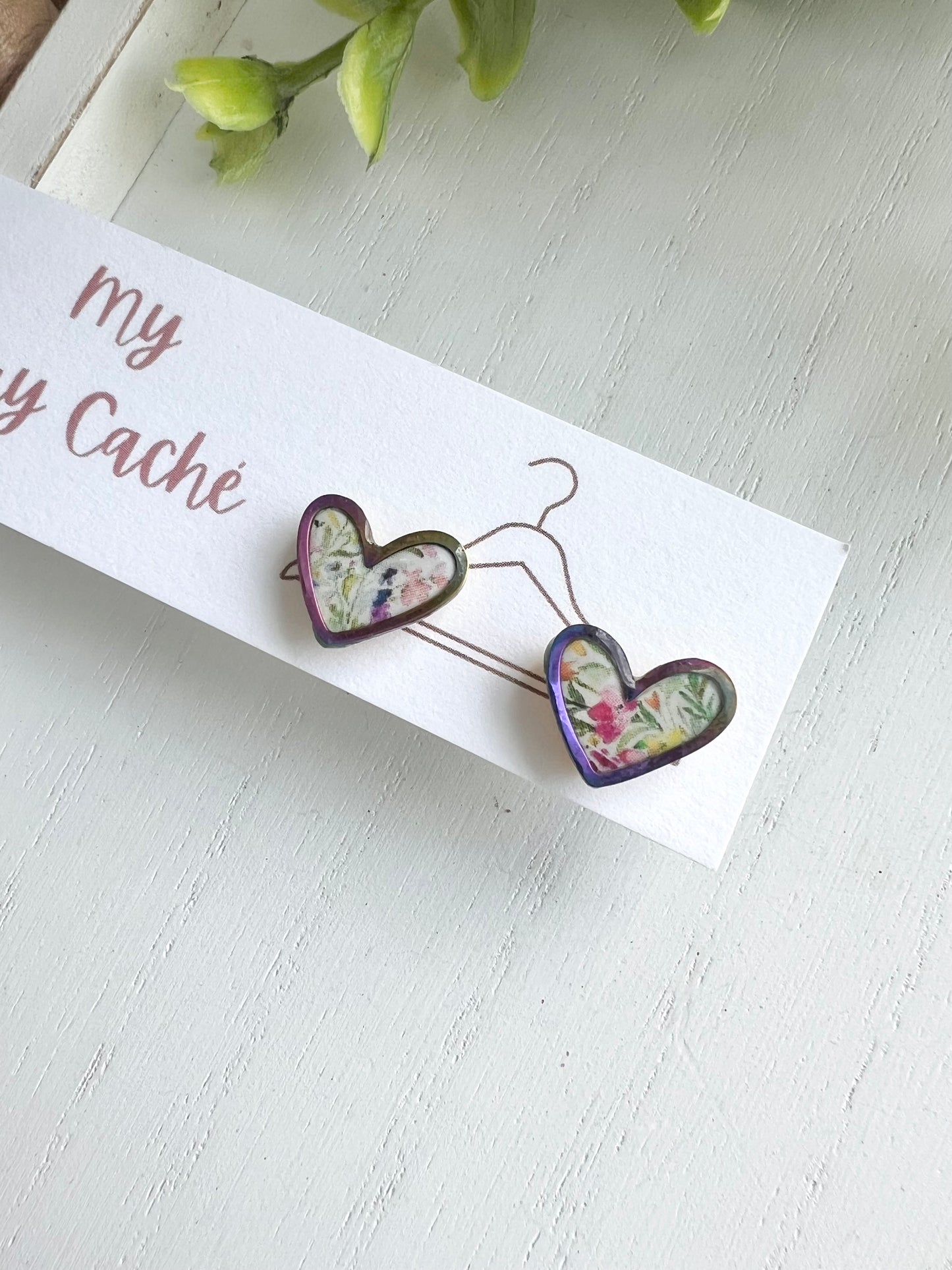 Floral Heart Studs