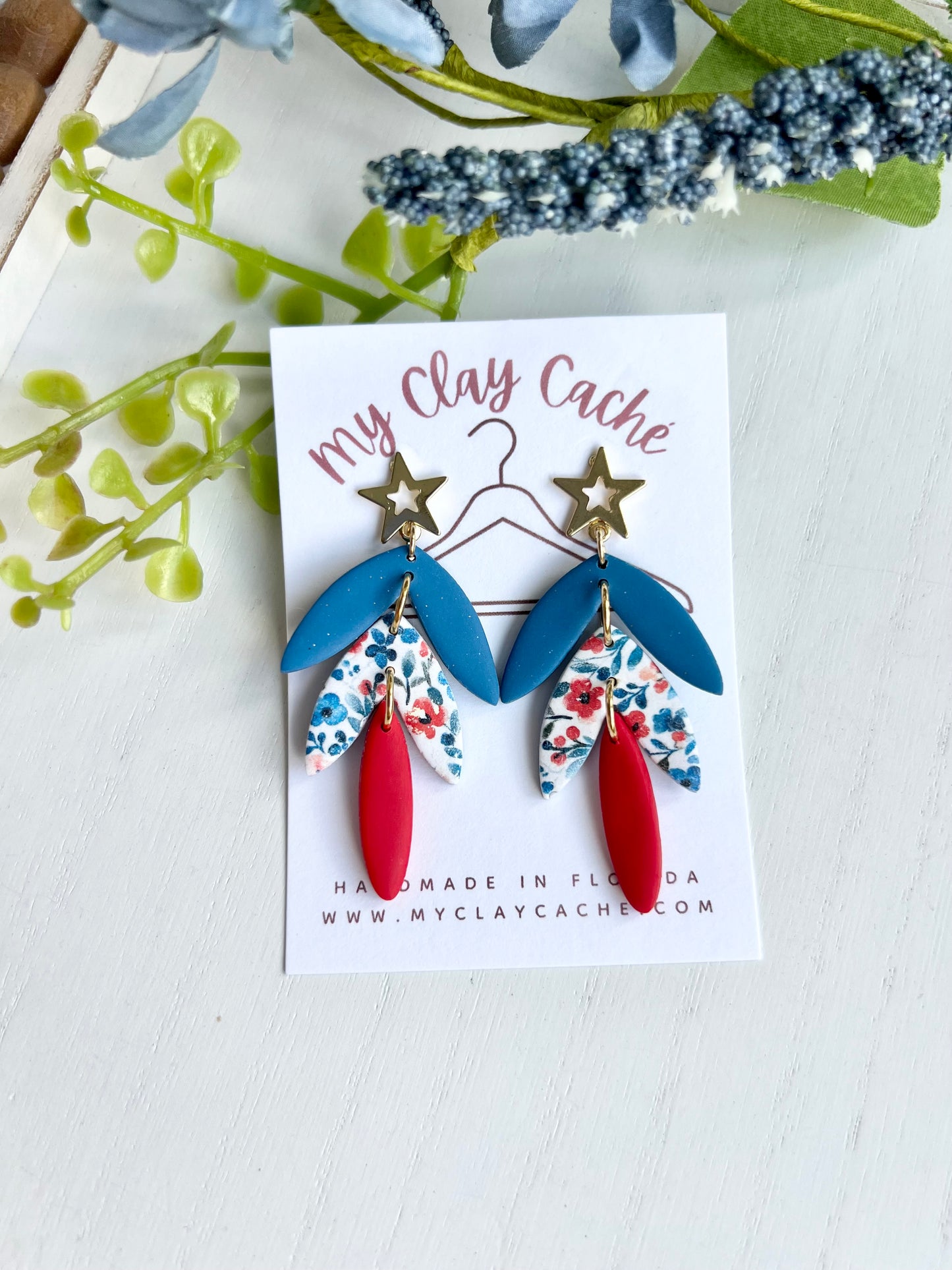 Red White and Blue Floral Styles