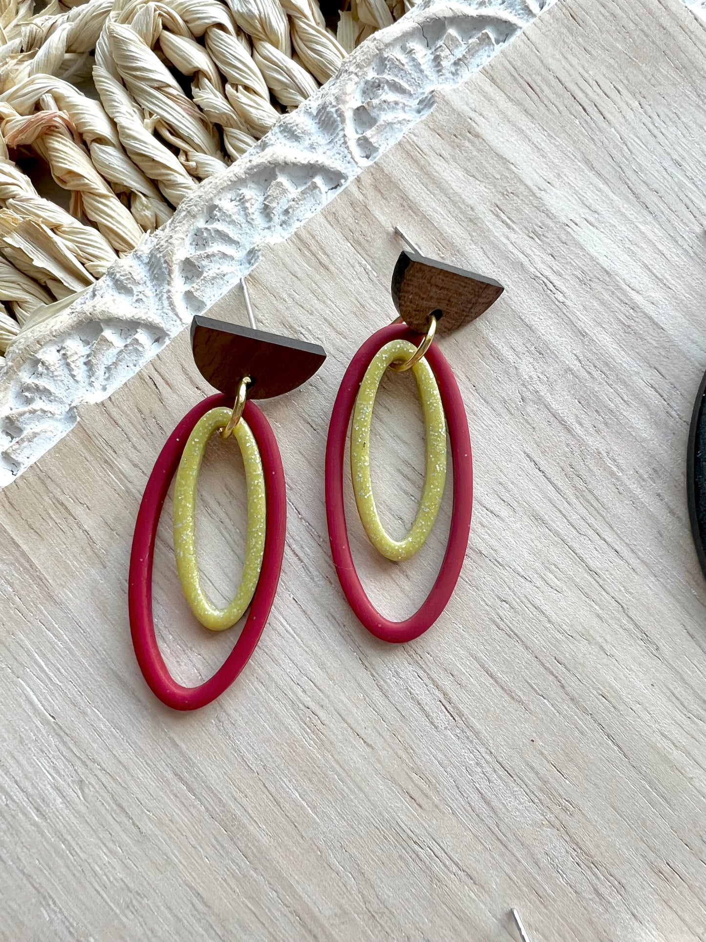 2-Toned Oval Dangles