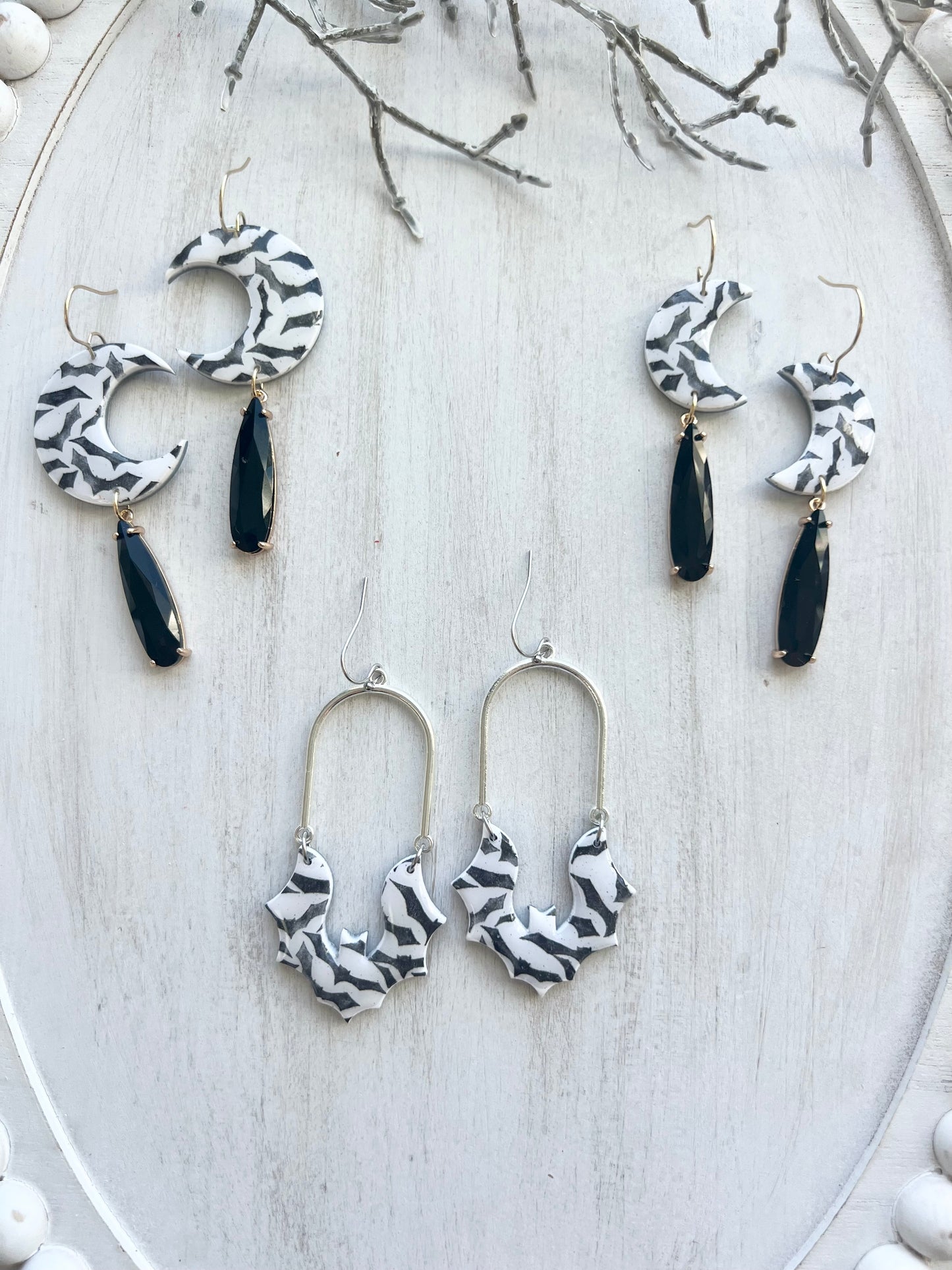 Bat Print Dangles (various styles)