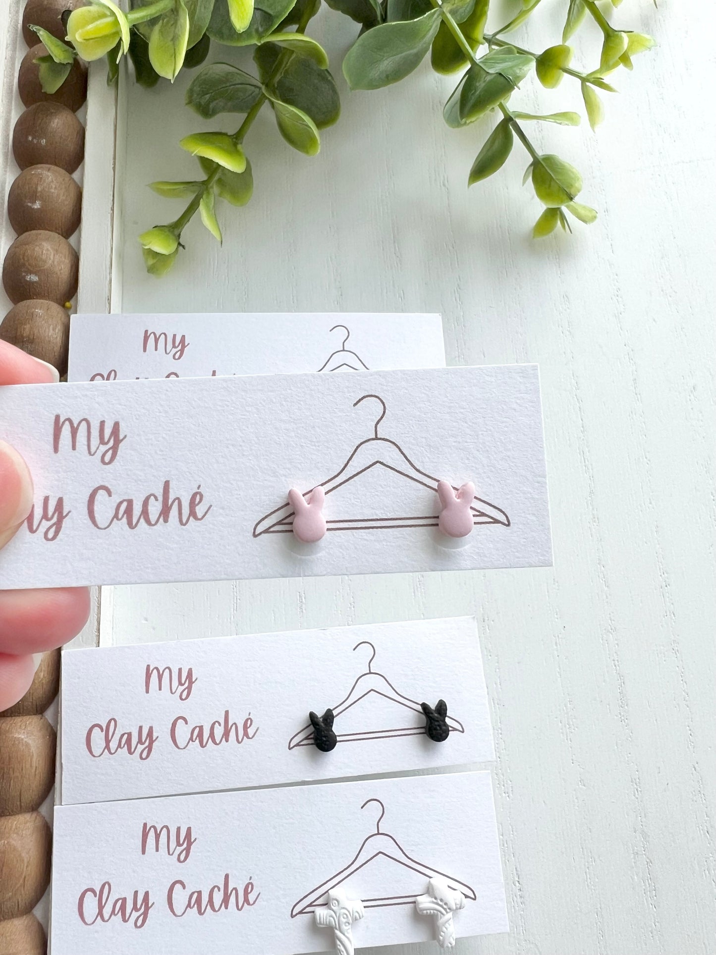 Mini Bunny and Cross Studs