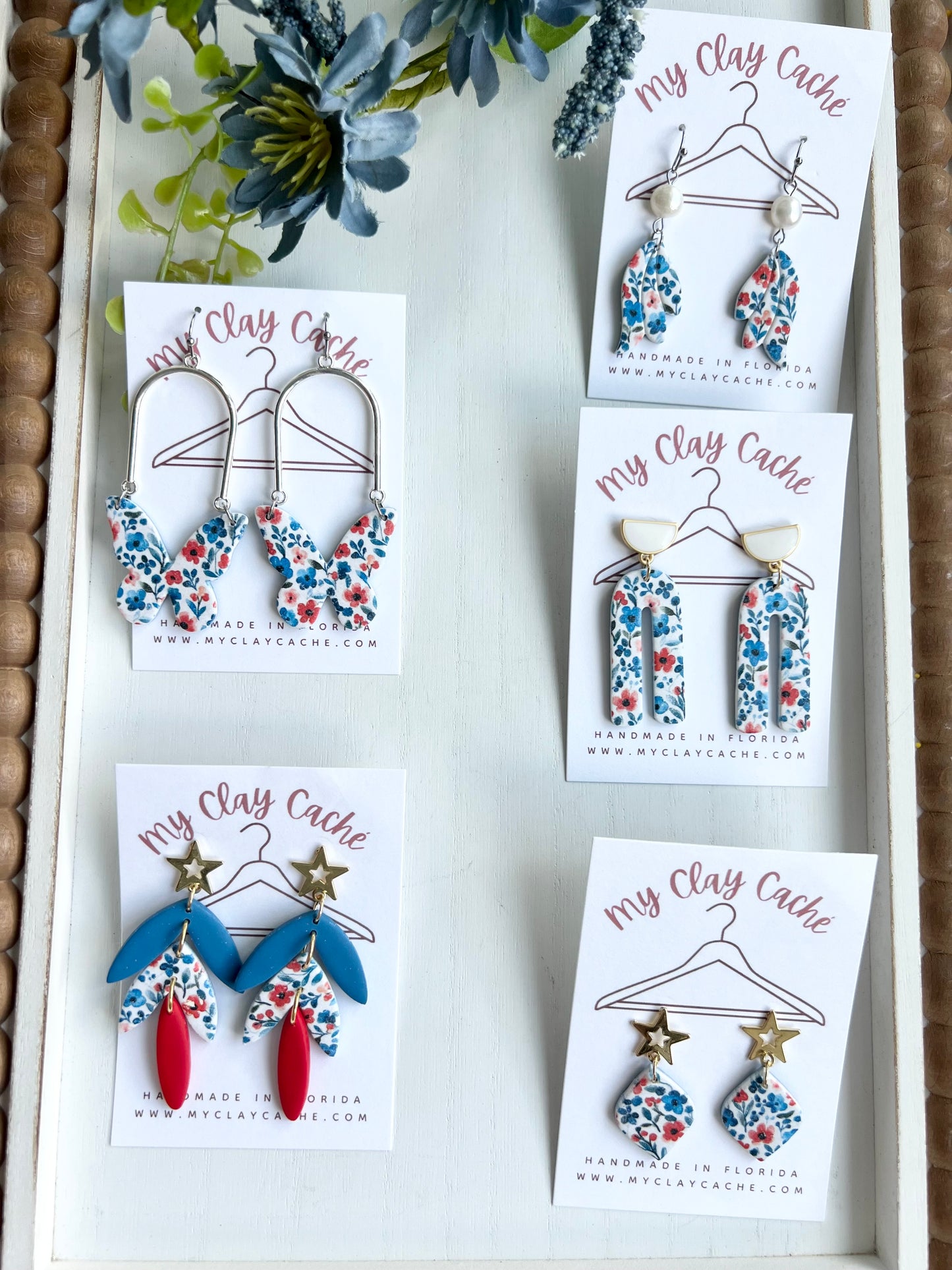 Red White and Blue Floral Styles
