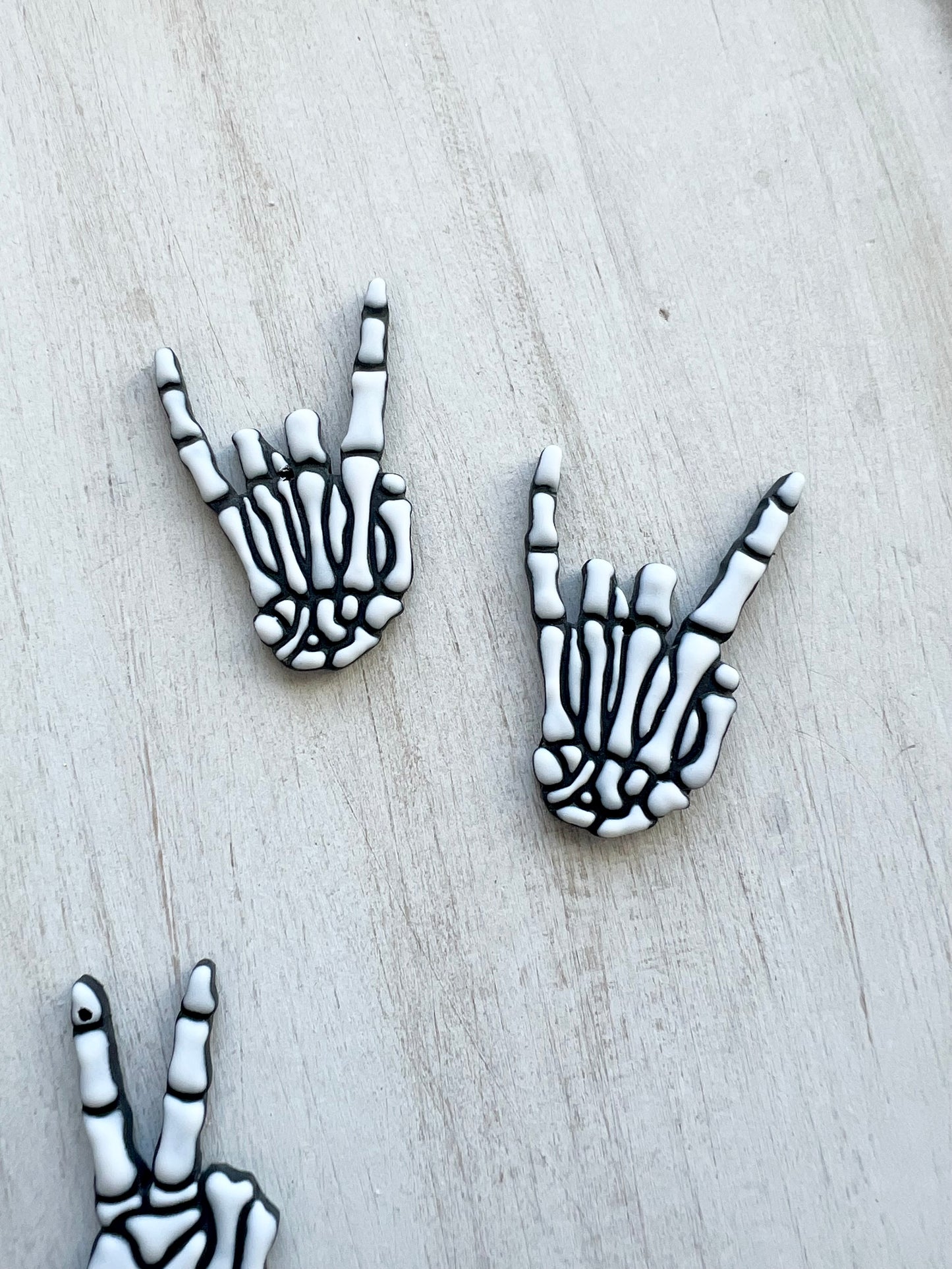 Skeleton Rock and Peace Sign Dangles (various colors)