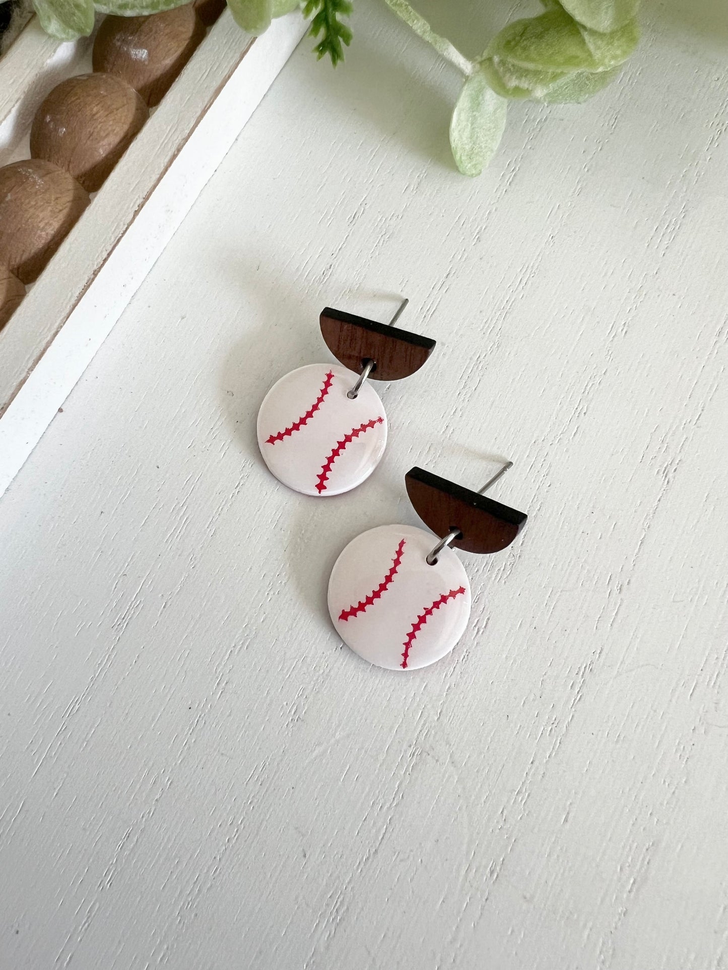 Baseball Circle Dangles