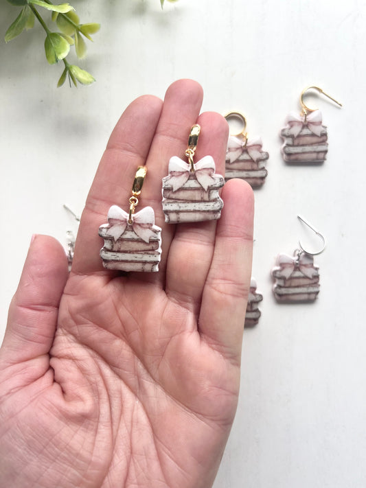 Book Stack Huggie Hoops