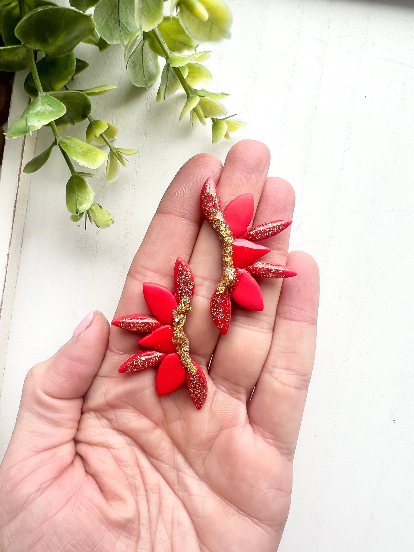 Elegant Red Statement Studs