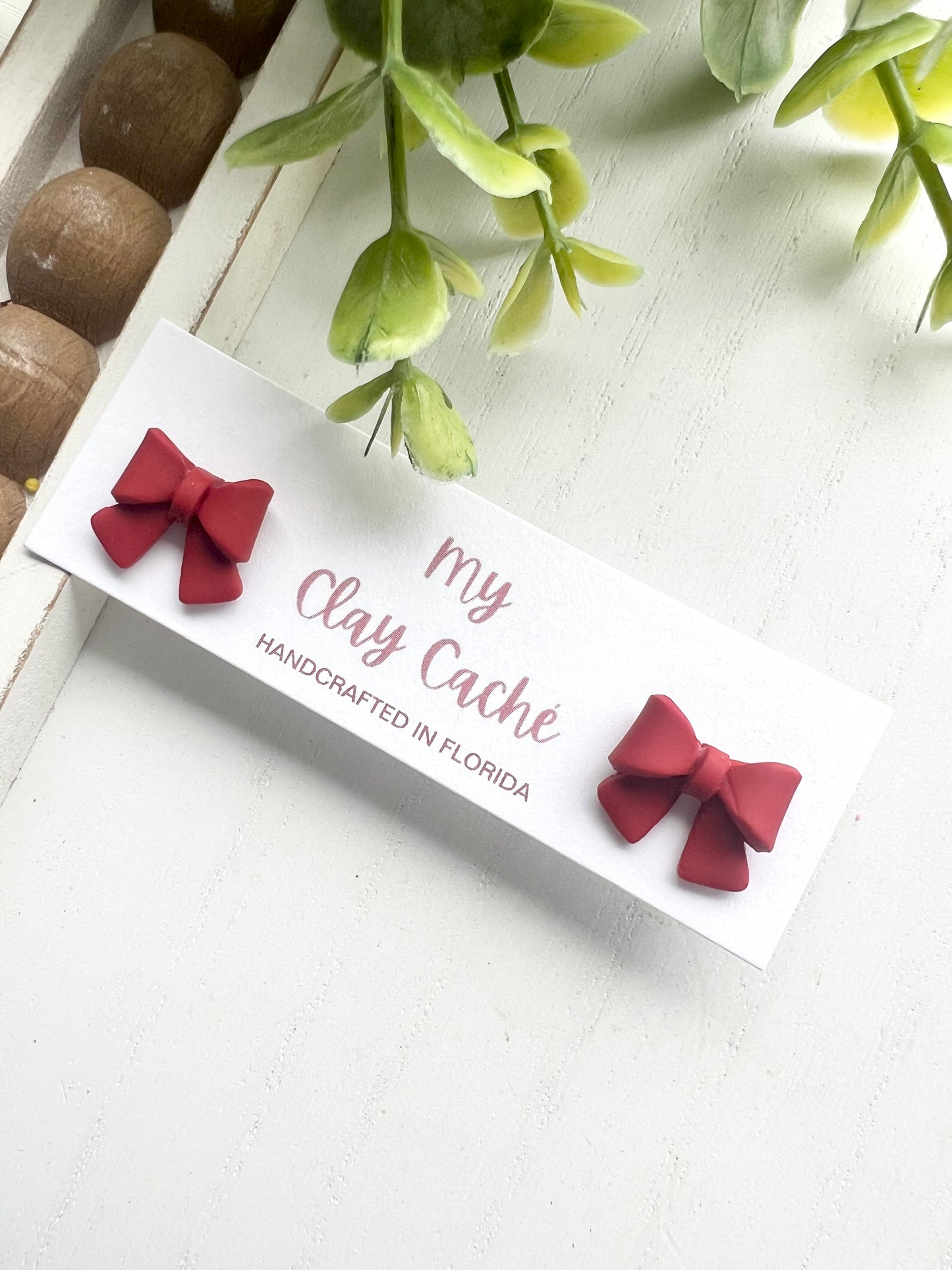 Red Bow Studs