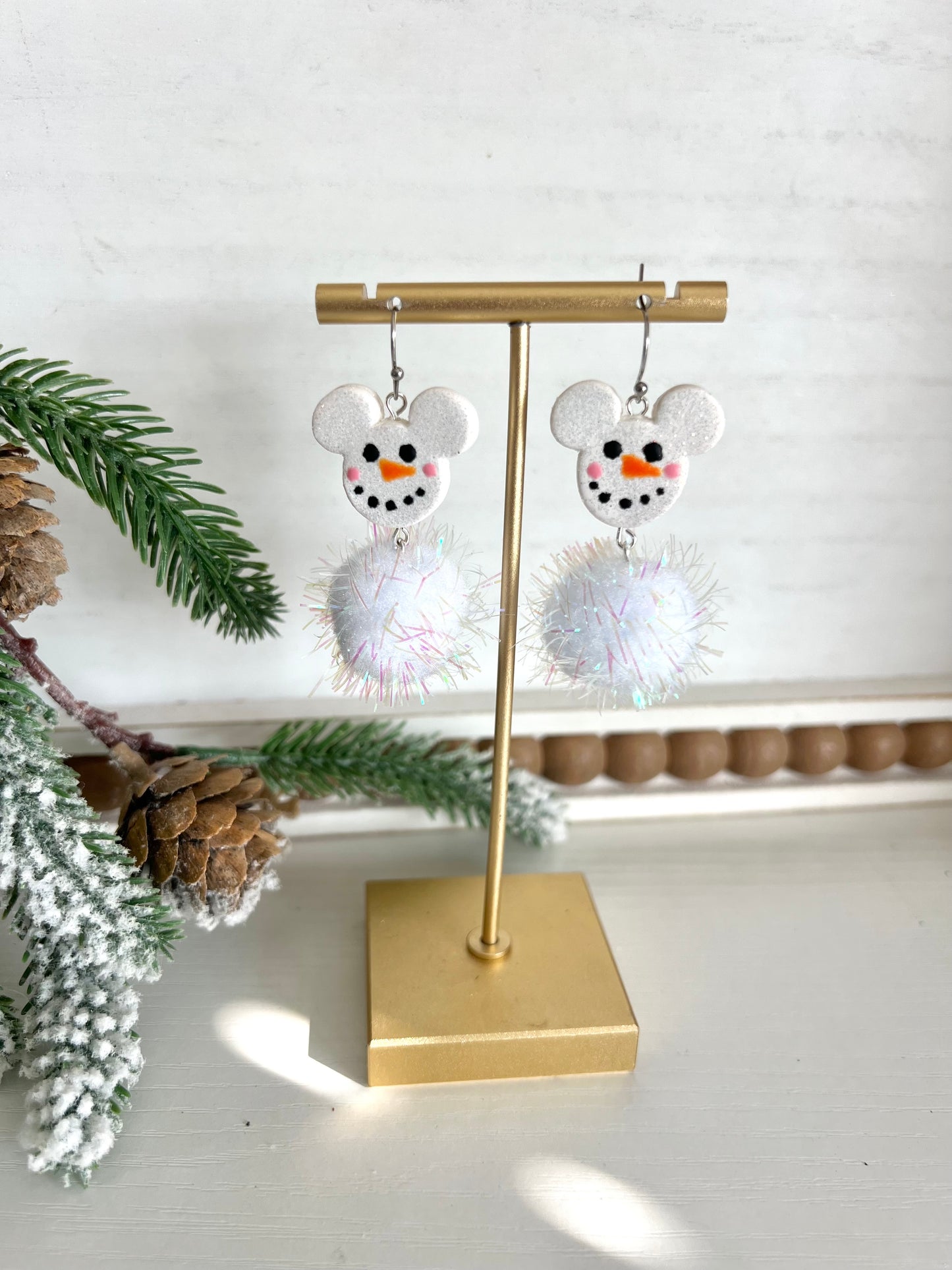 Mickey Inspired Snowman Dangles