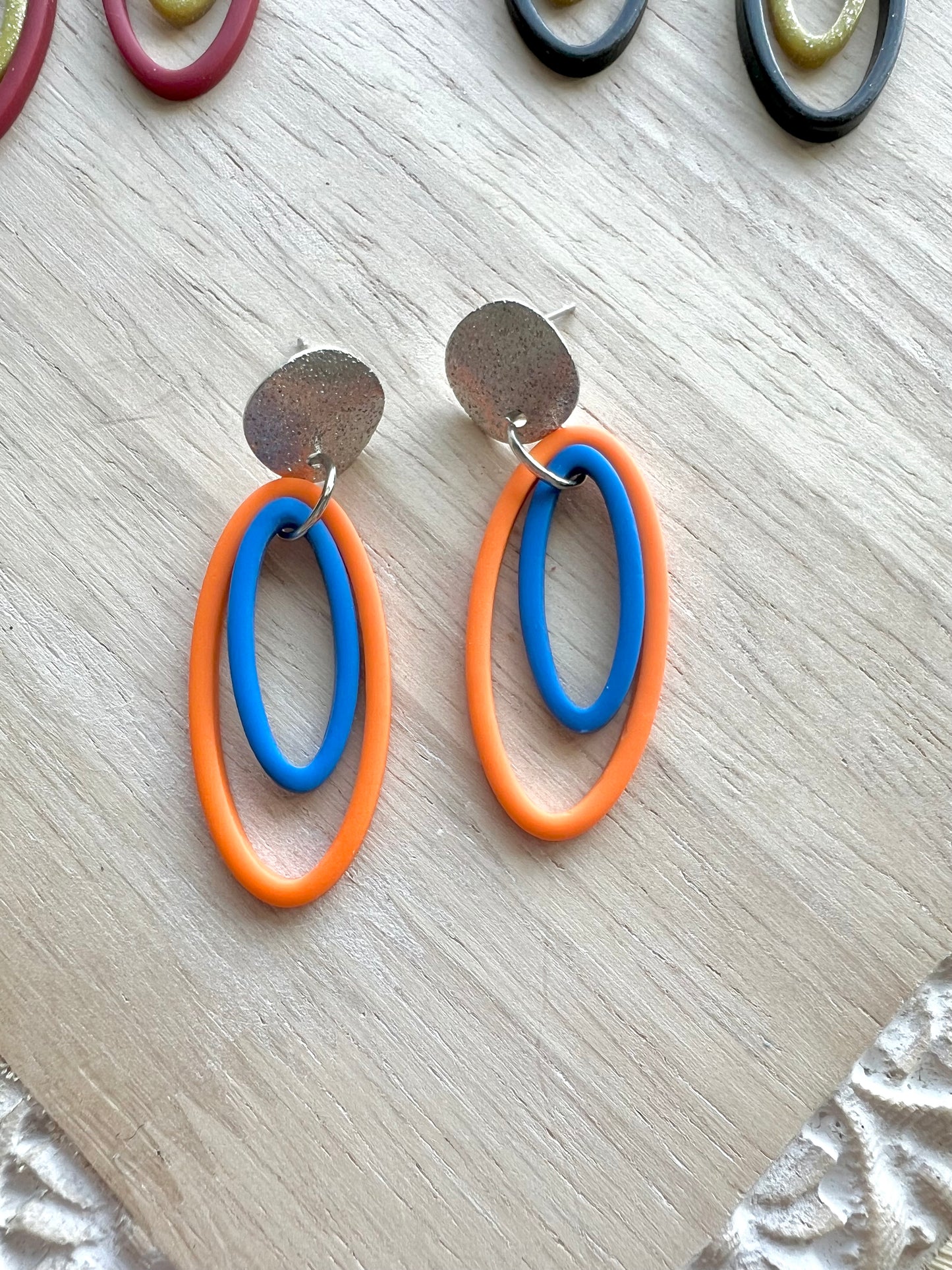 2-Toned Oval Dangles