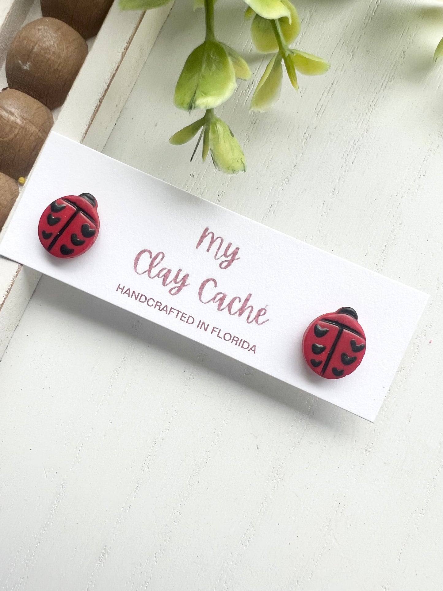 Ladybug Love Studs