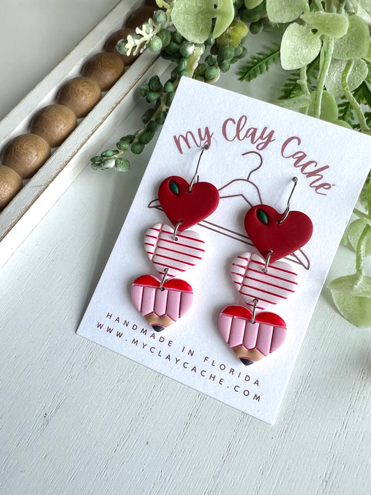 Teacher Heart Dangles