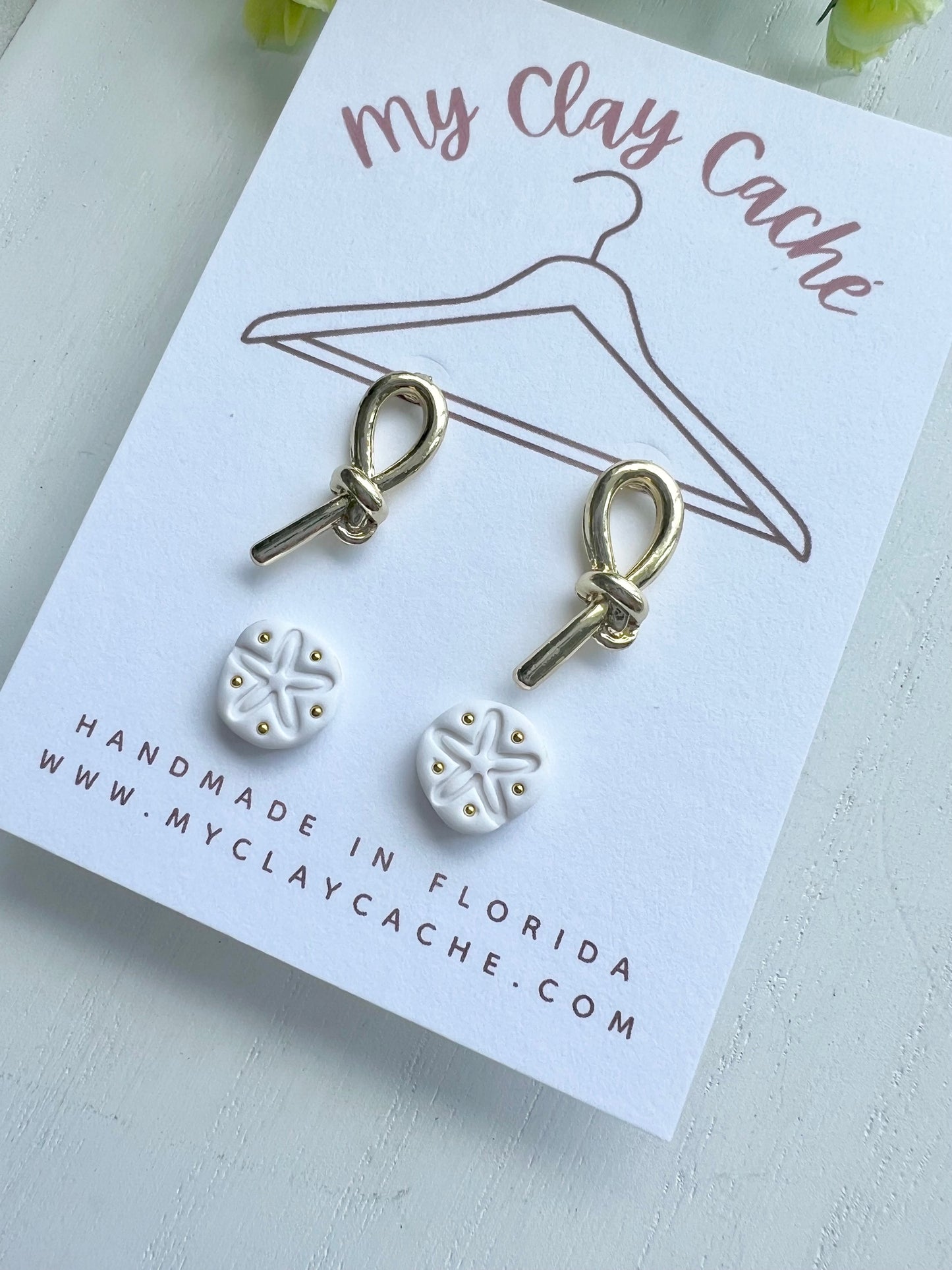 Gold Knot and Sand Dollar Stud Pack