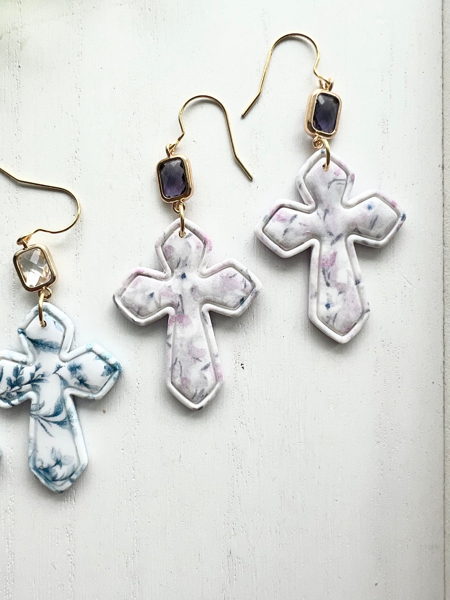 Elegant Floral Print Crosses (various colors)