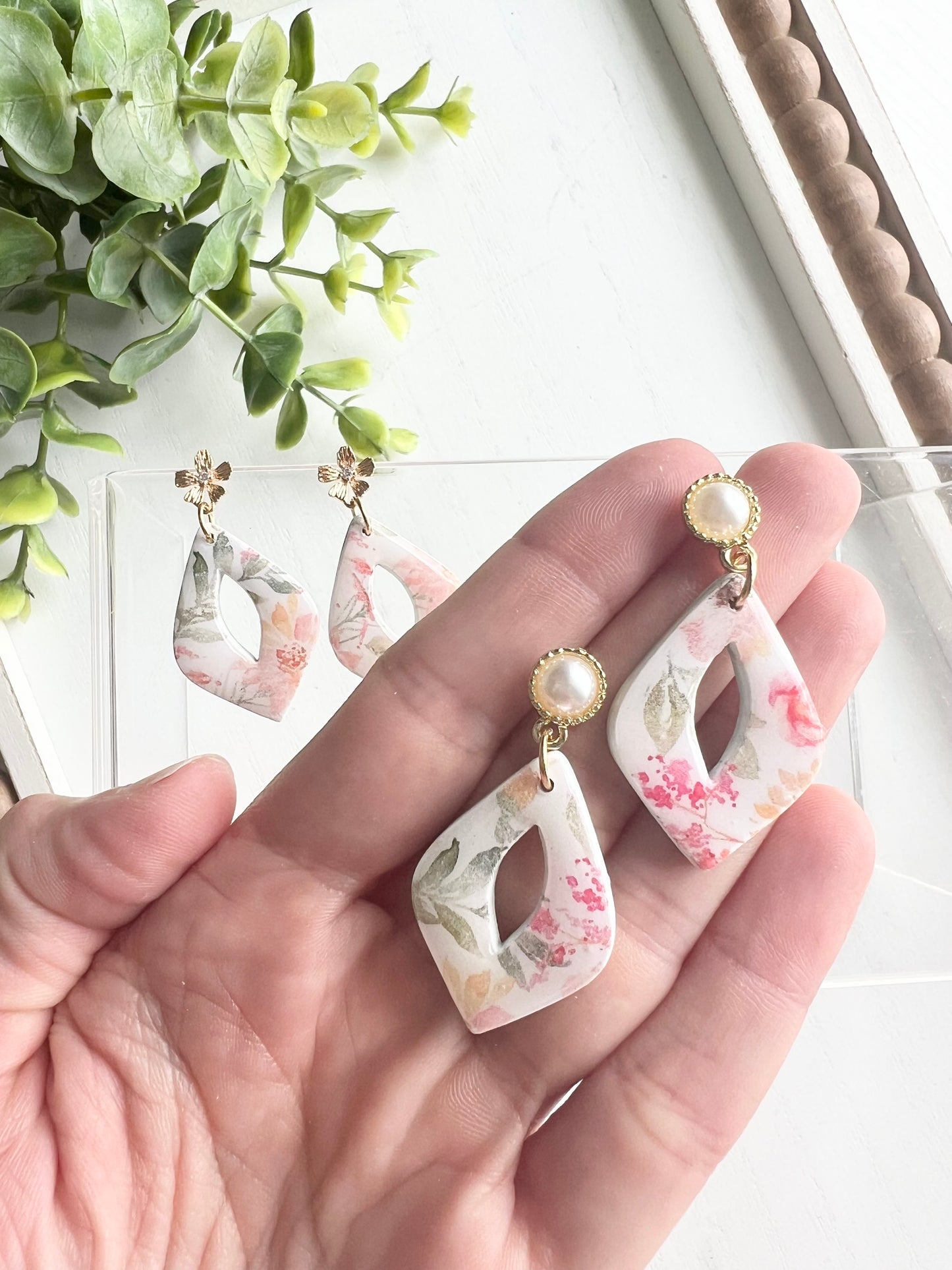 Spring Floral Dainty Donut Dangle