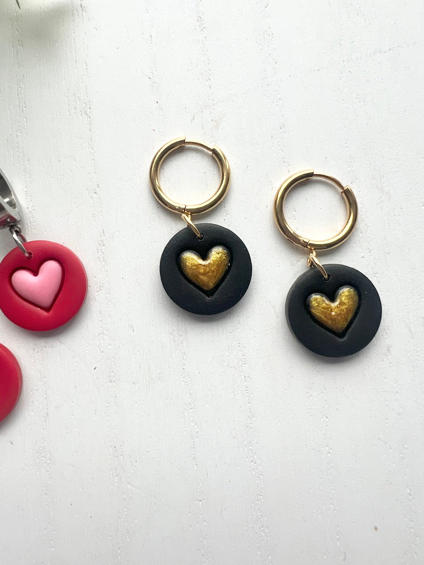 Heart Circle Huggie Hoops