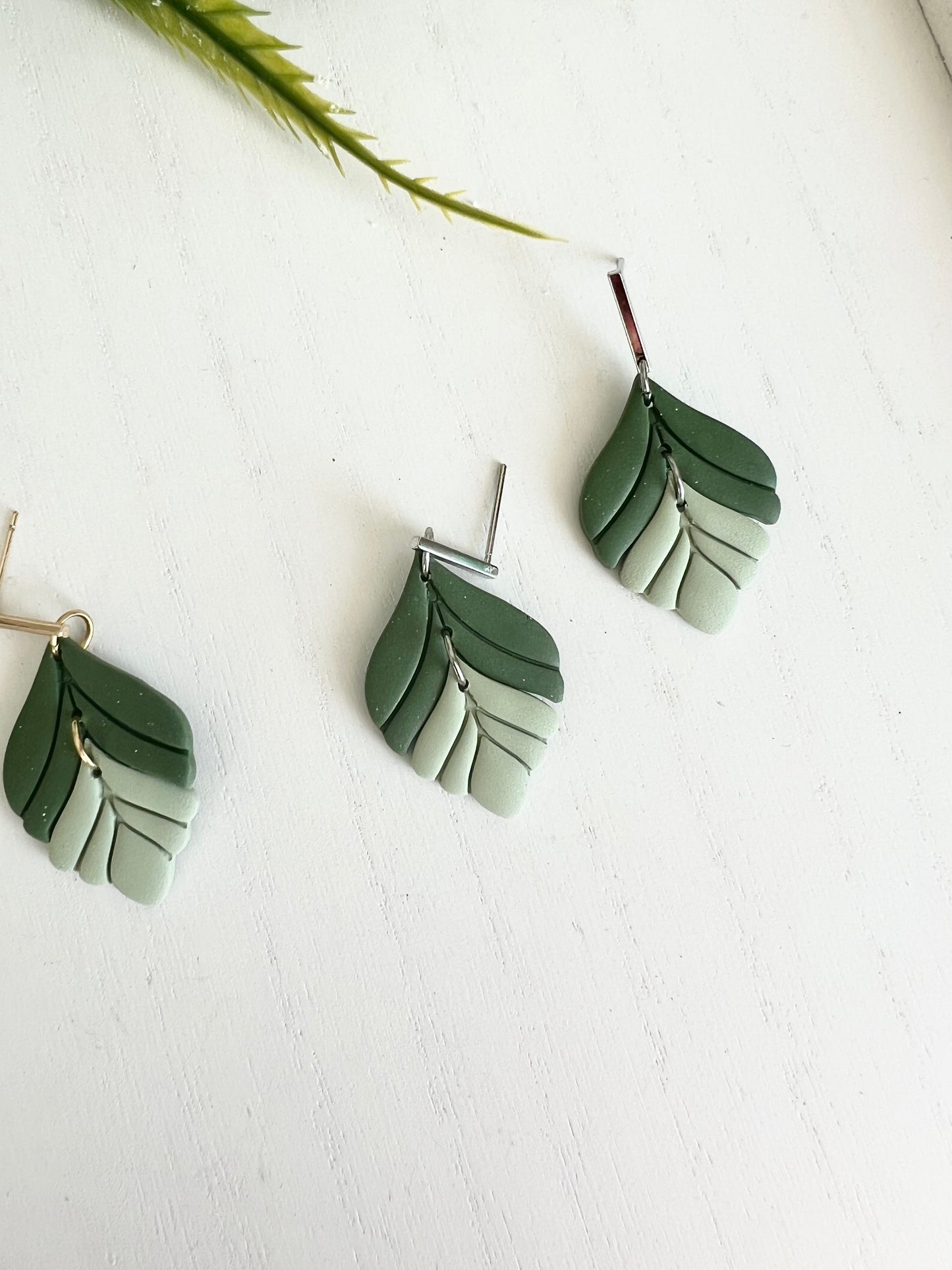 Green WILLOW Dangles