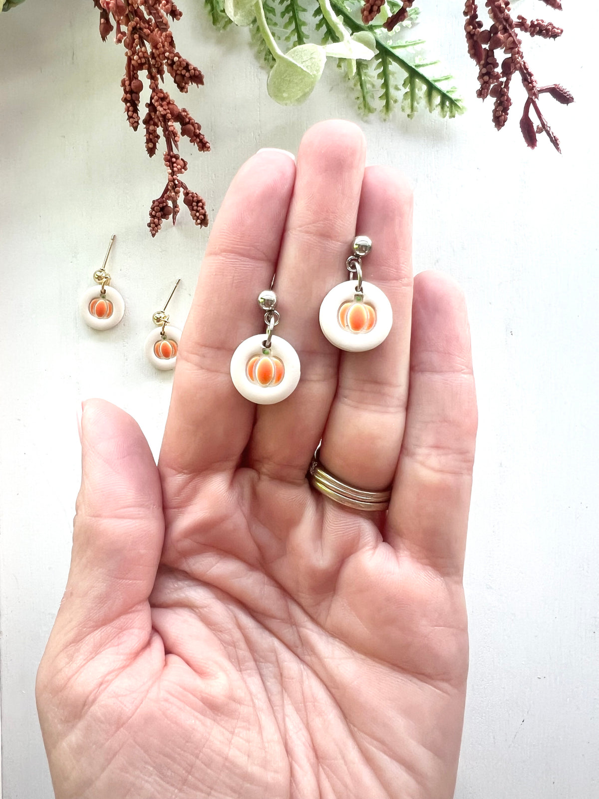 Dainty Pumpkin Dangles