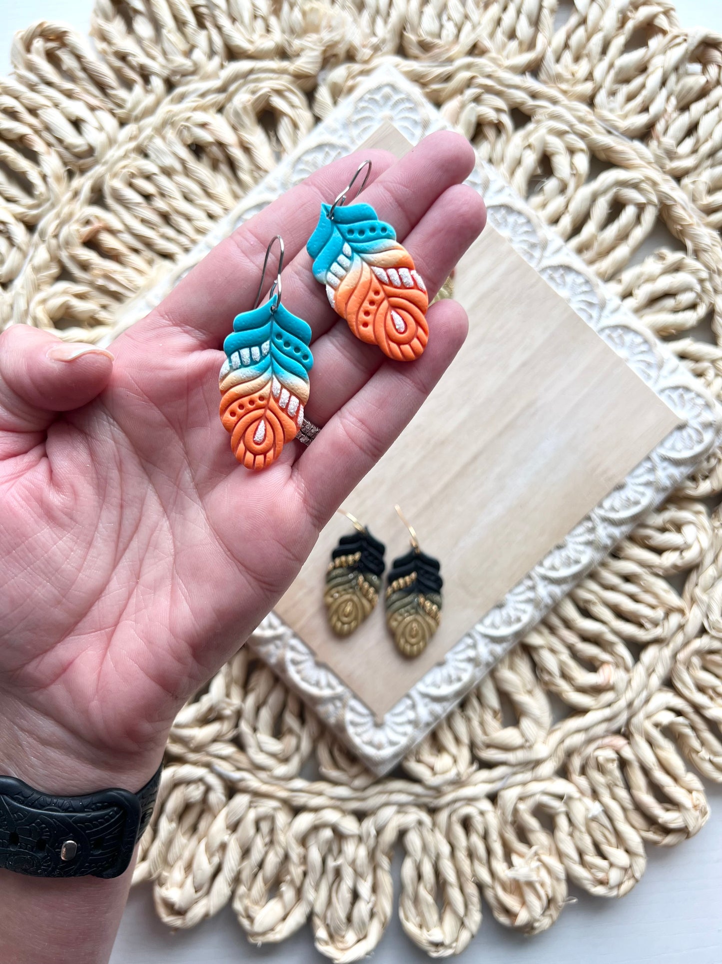 Team Spirit Feather Dangles-Custom Team Colors Available