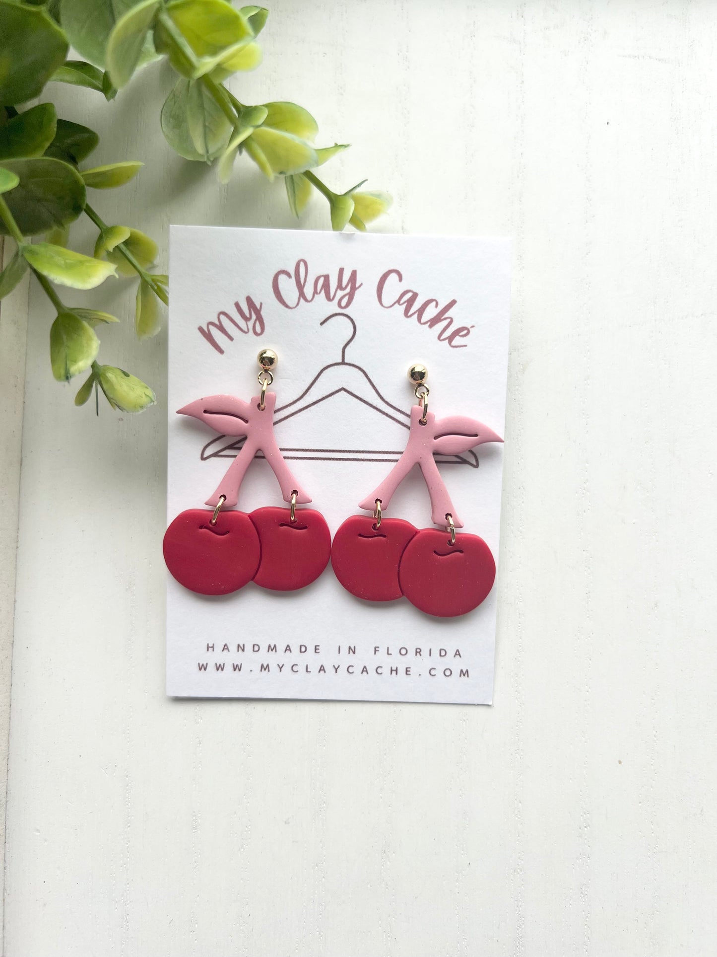 Pink Cherry Dangles