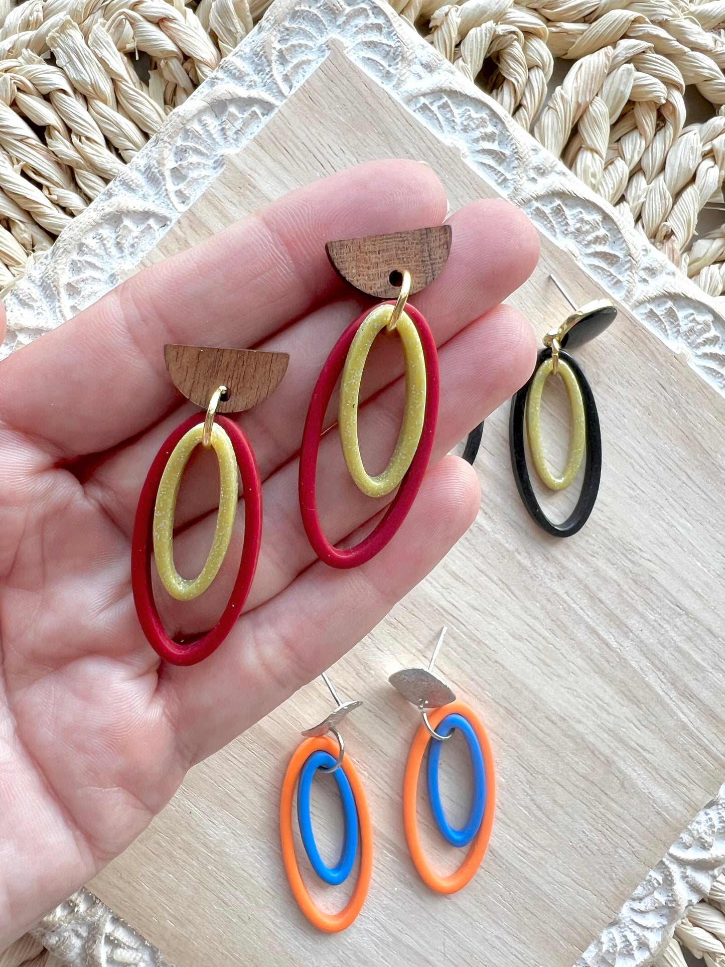 2-Toned Oval Dangles