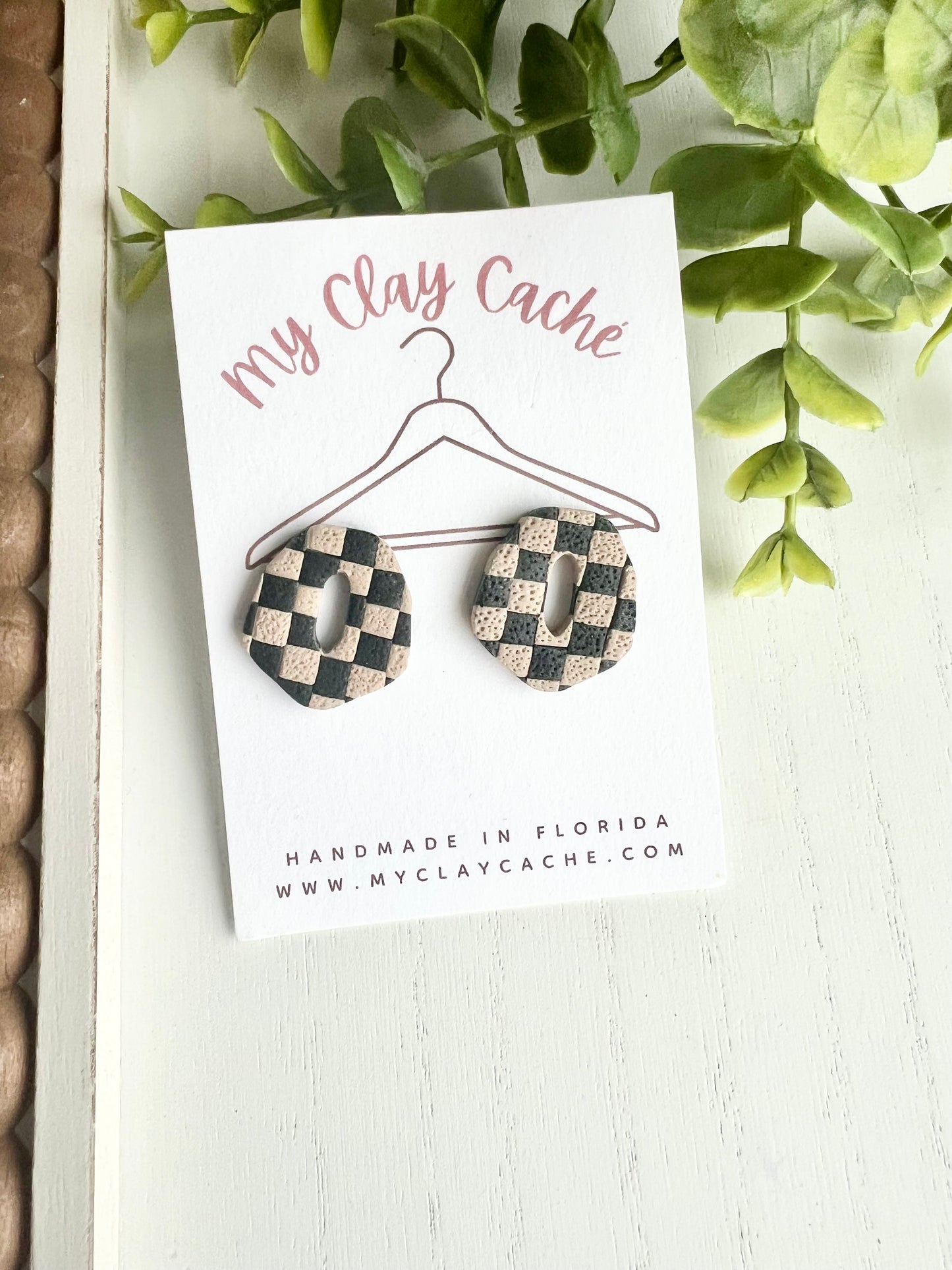 Checkerboard Statement Studs