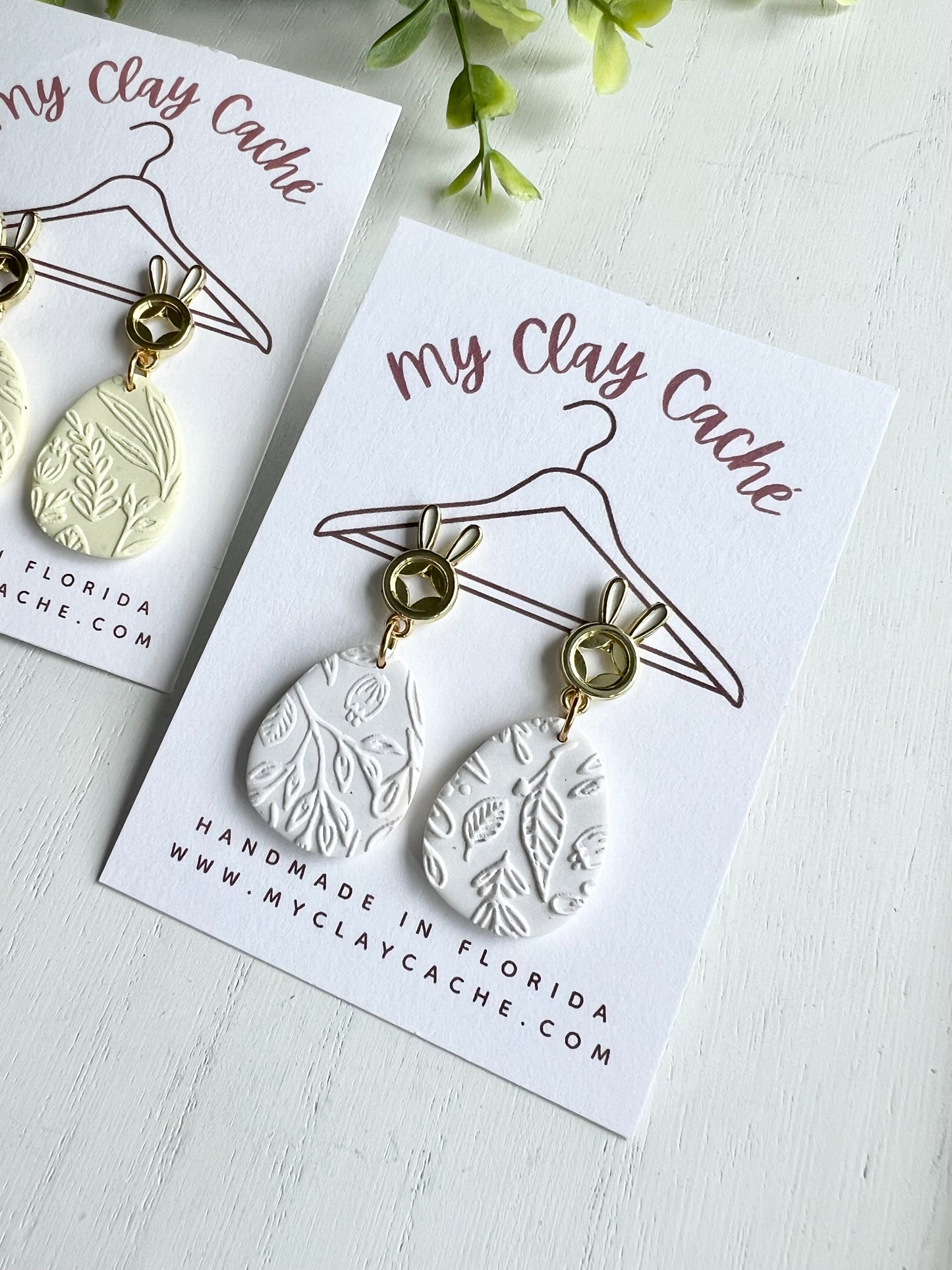 Floral Egg Dangle with Bunny Post