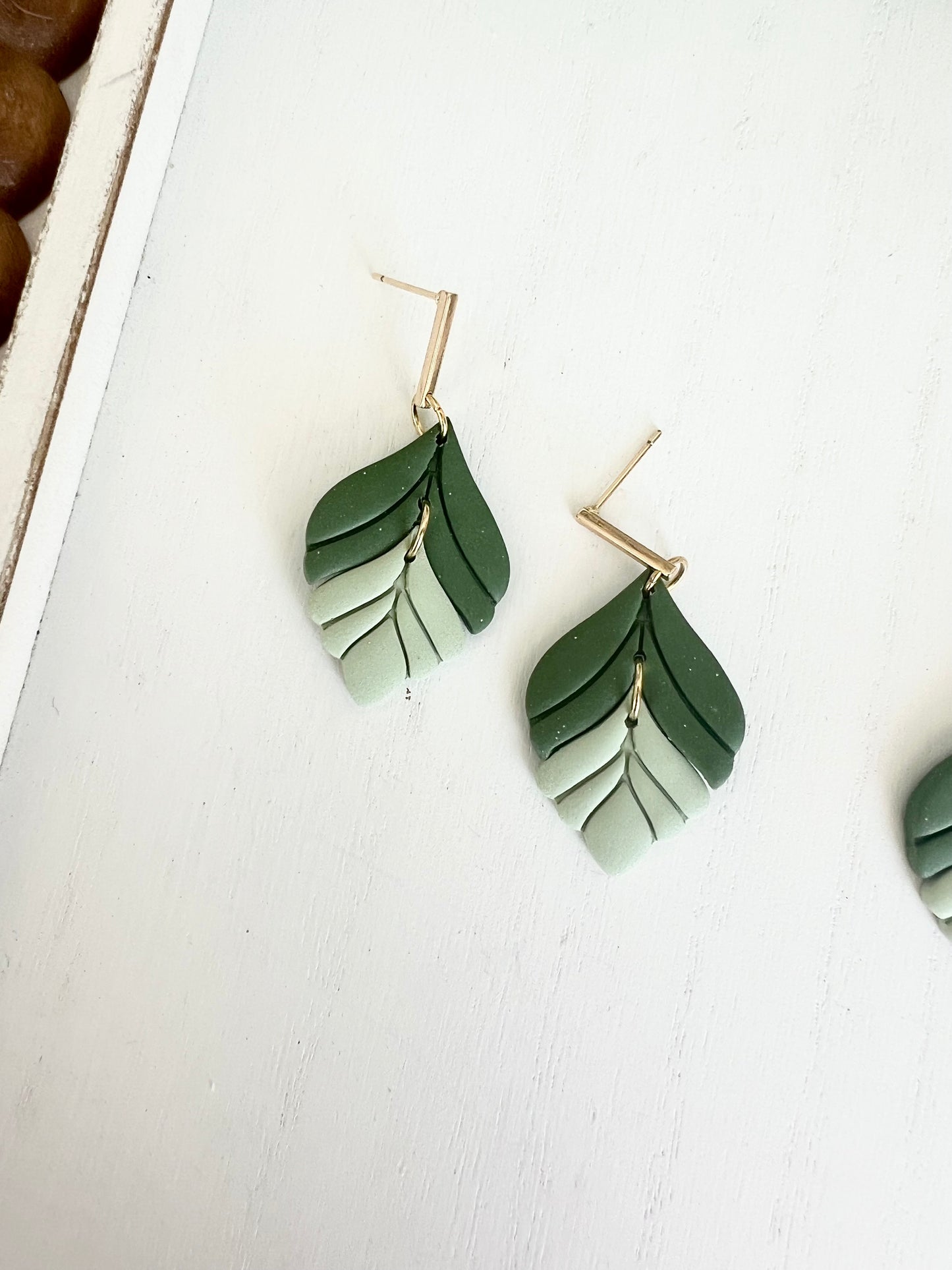 Green WILLOW Dangles