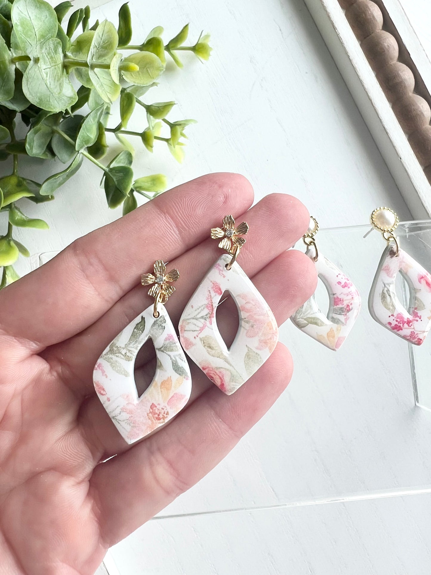 Spring Floral Dainty Donut Dangle