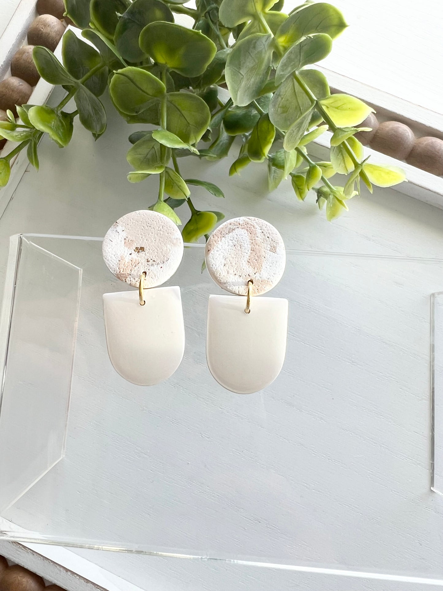 White and Neutral Marble Dangles