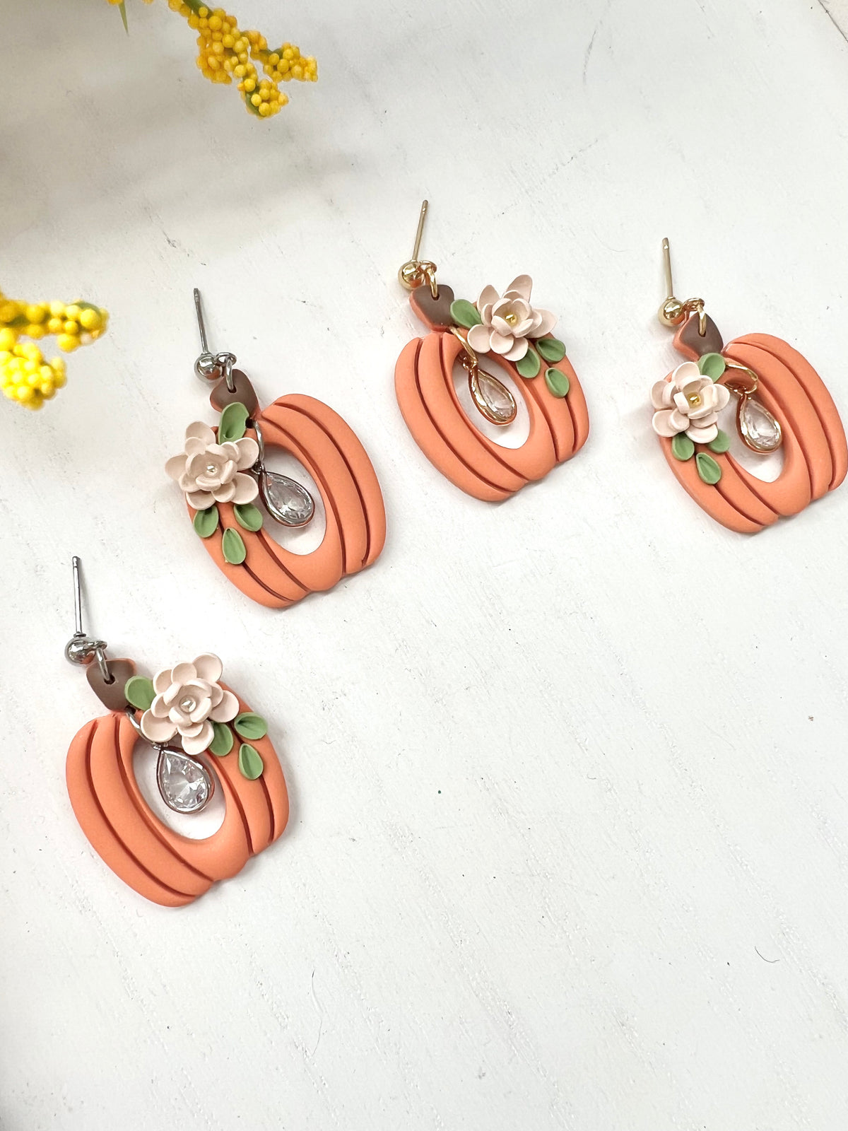 Floral Pumpkin Dangles