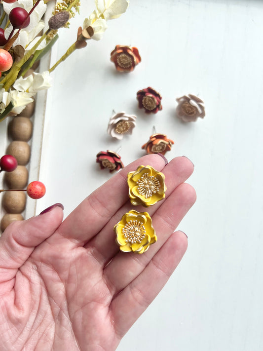 Floral Statement Studs (various colors)
