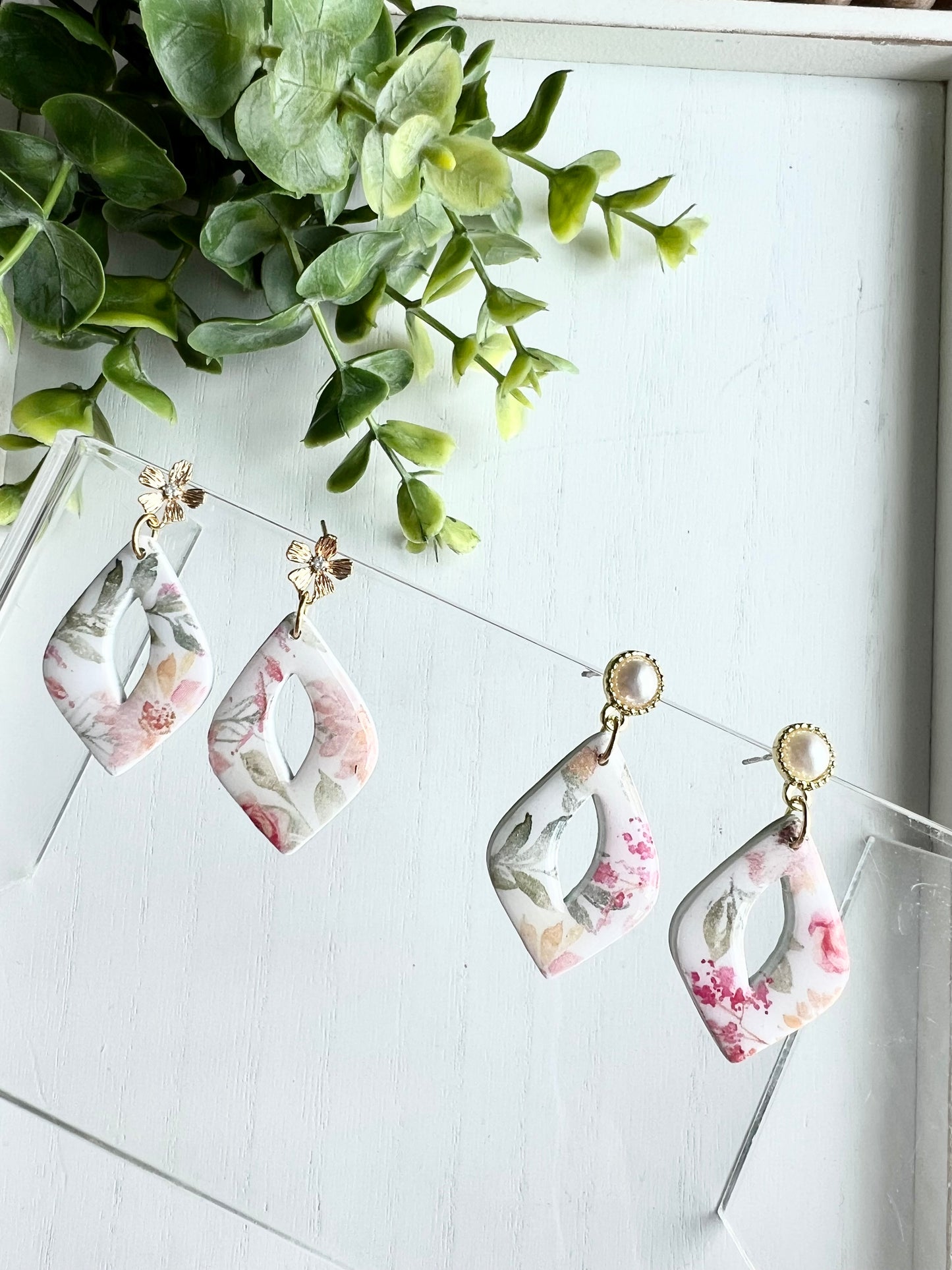 Spring Floral Dainty Donut Dangle