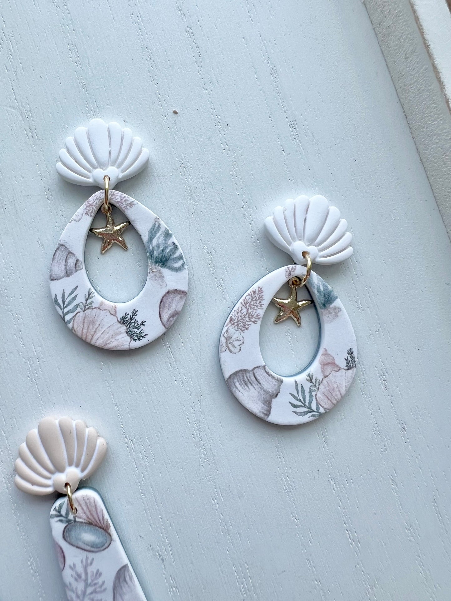 Coastal Print Dangles (various styles)