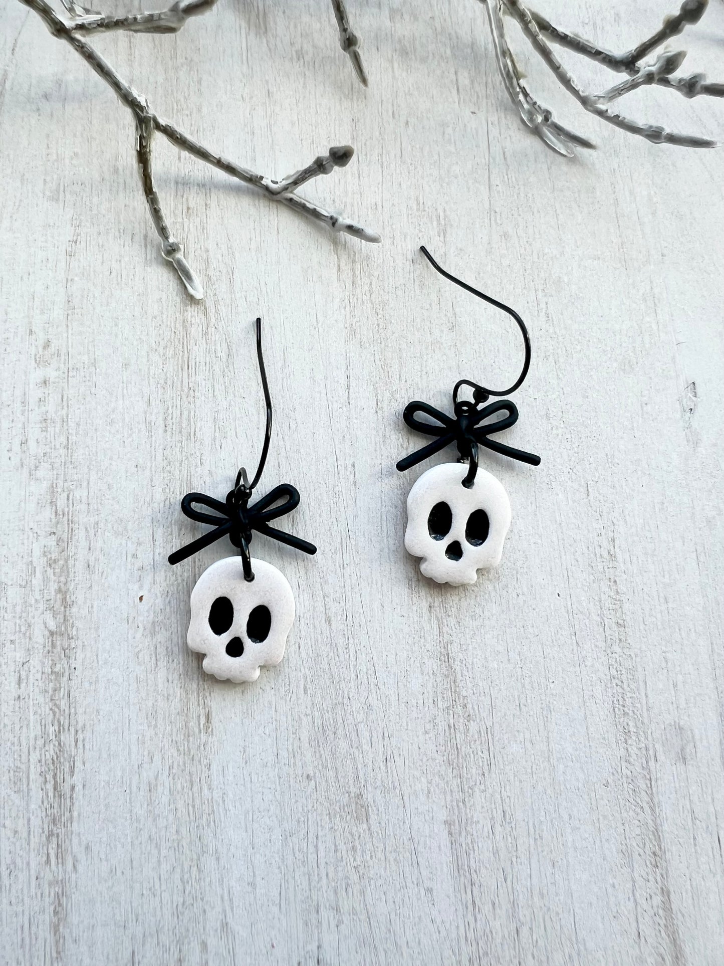 Skull Bow Dangles