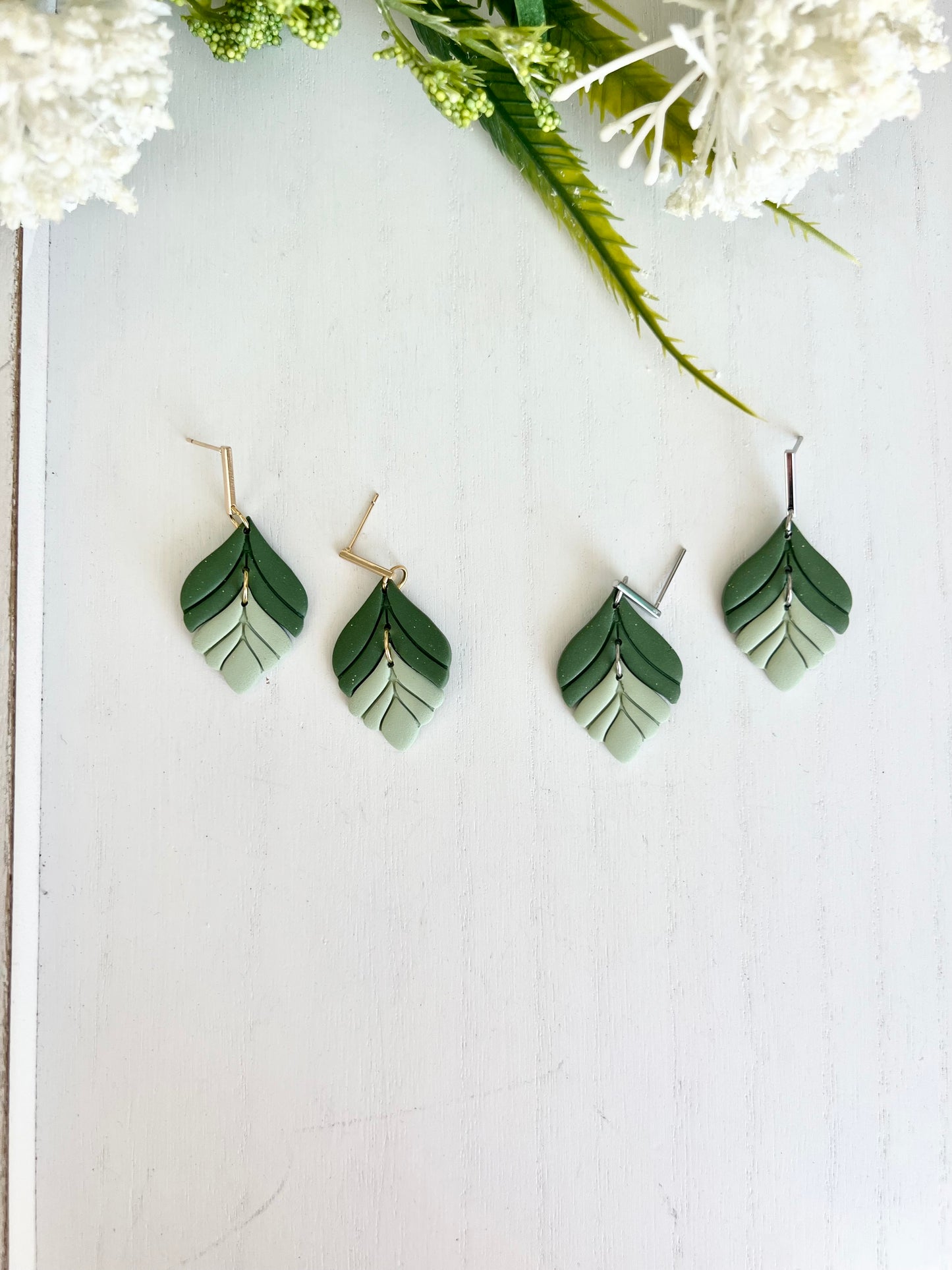 Green WILLOW Dangles