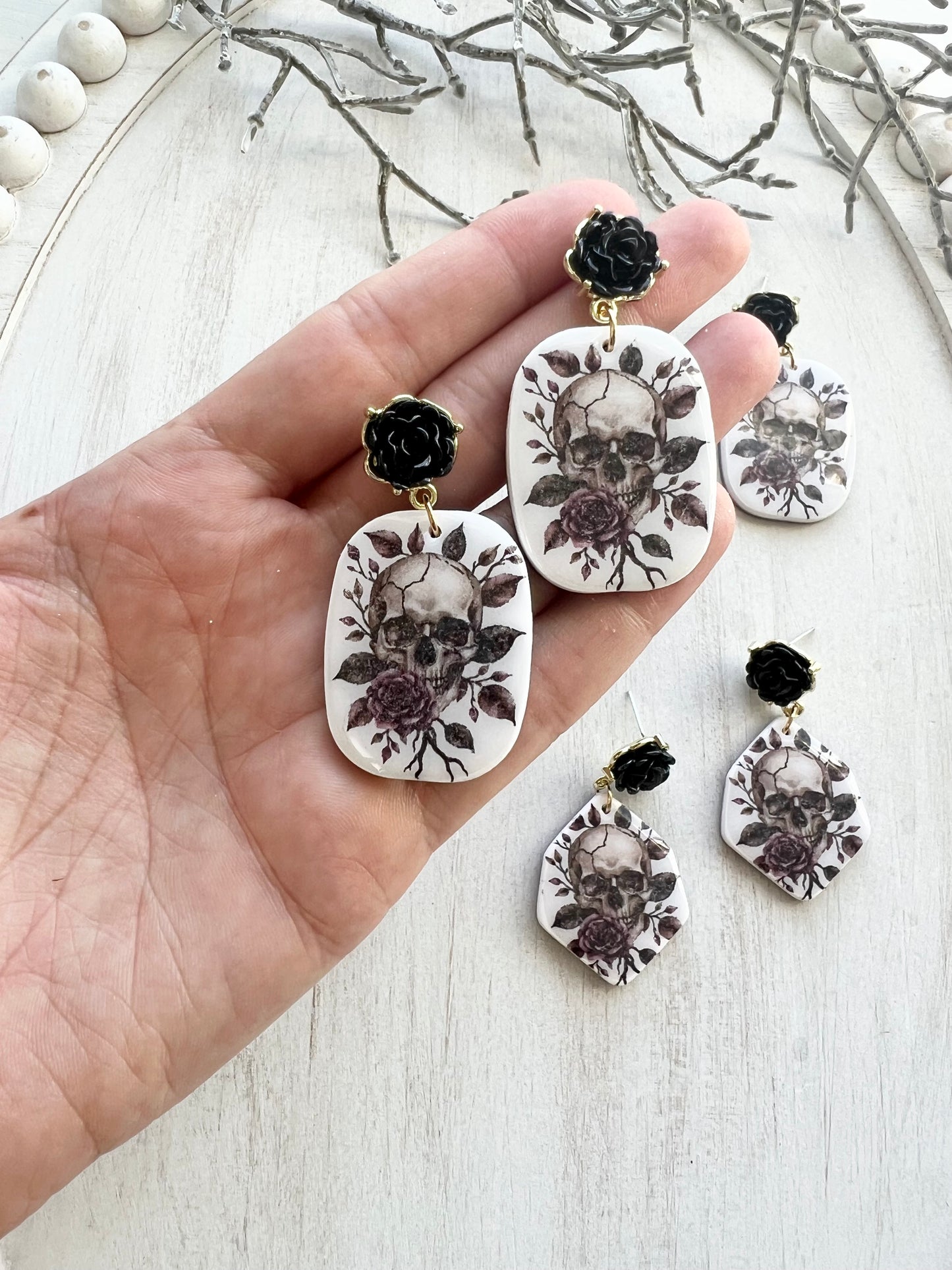 Rose Skull Dangles (various styles)