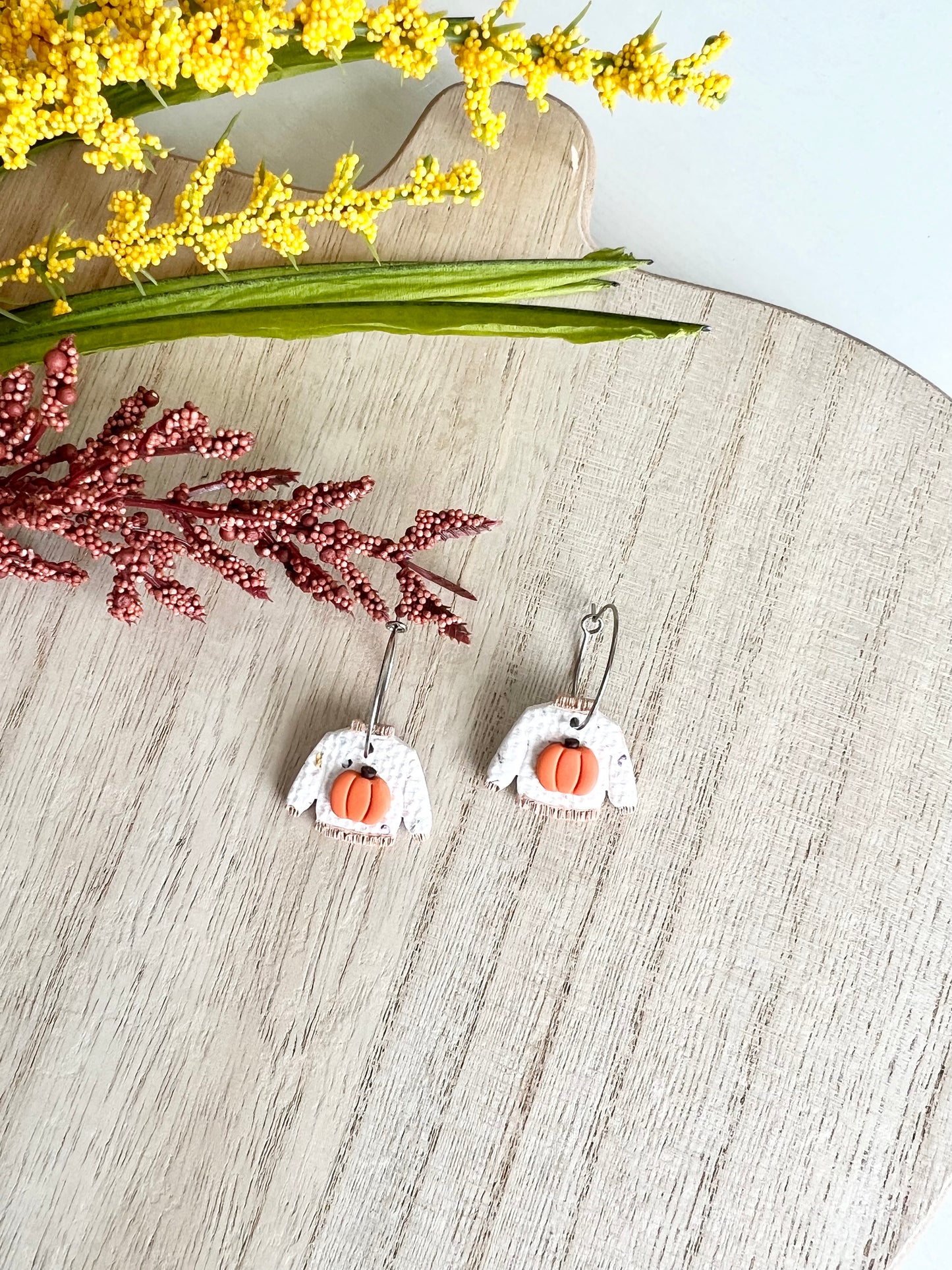 Pumpkin Sweater Hoops
