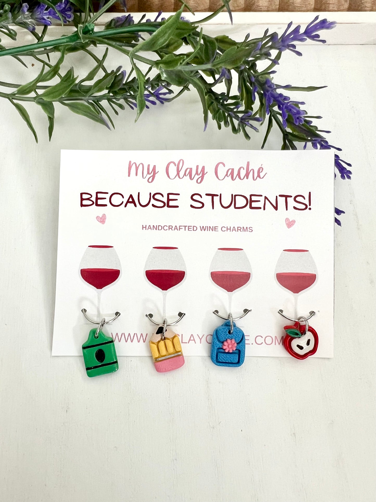 Teacher Wine Charms