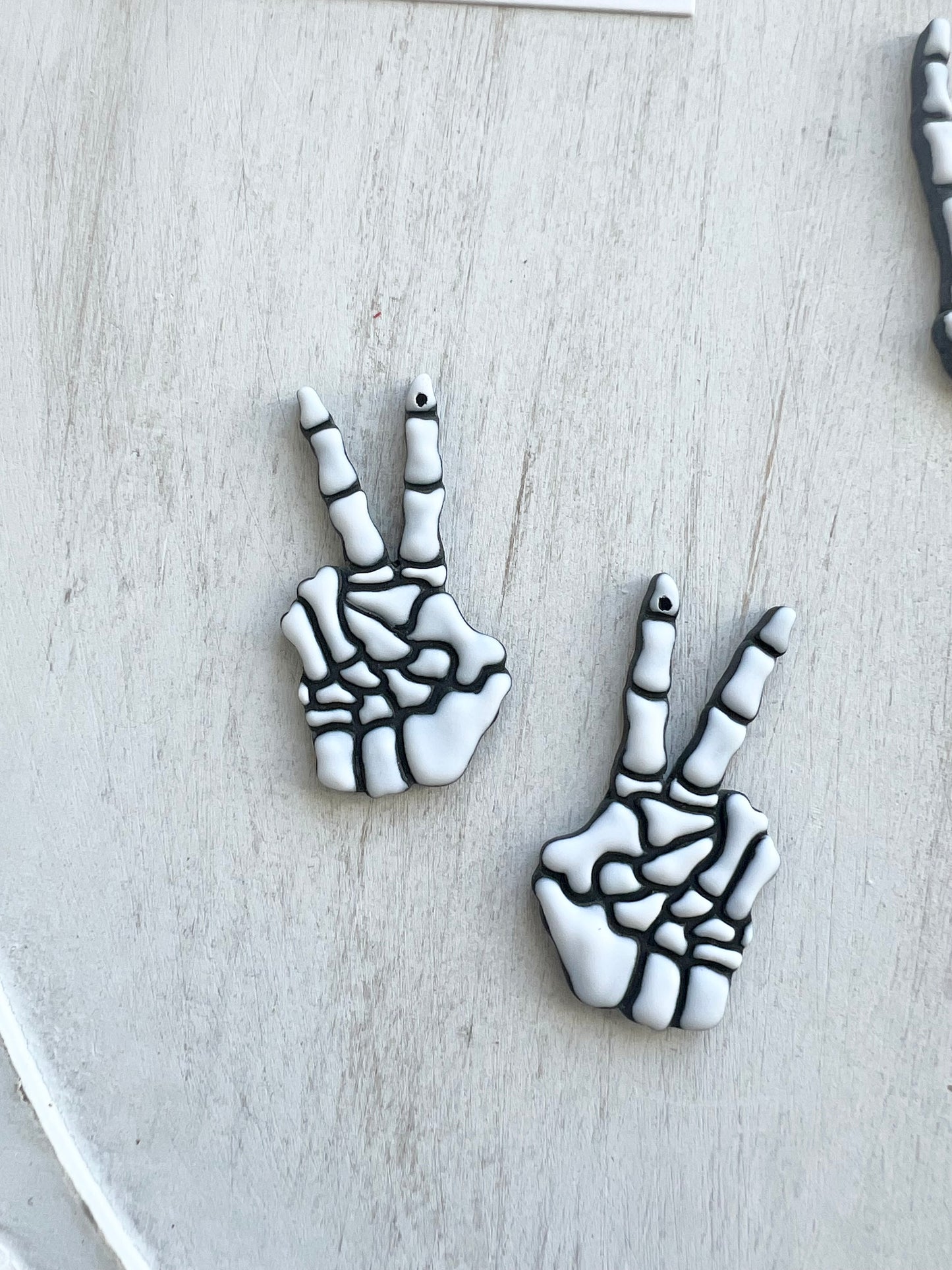 Skeleton Rock and Peace Sign Dangles (various colors)