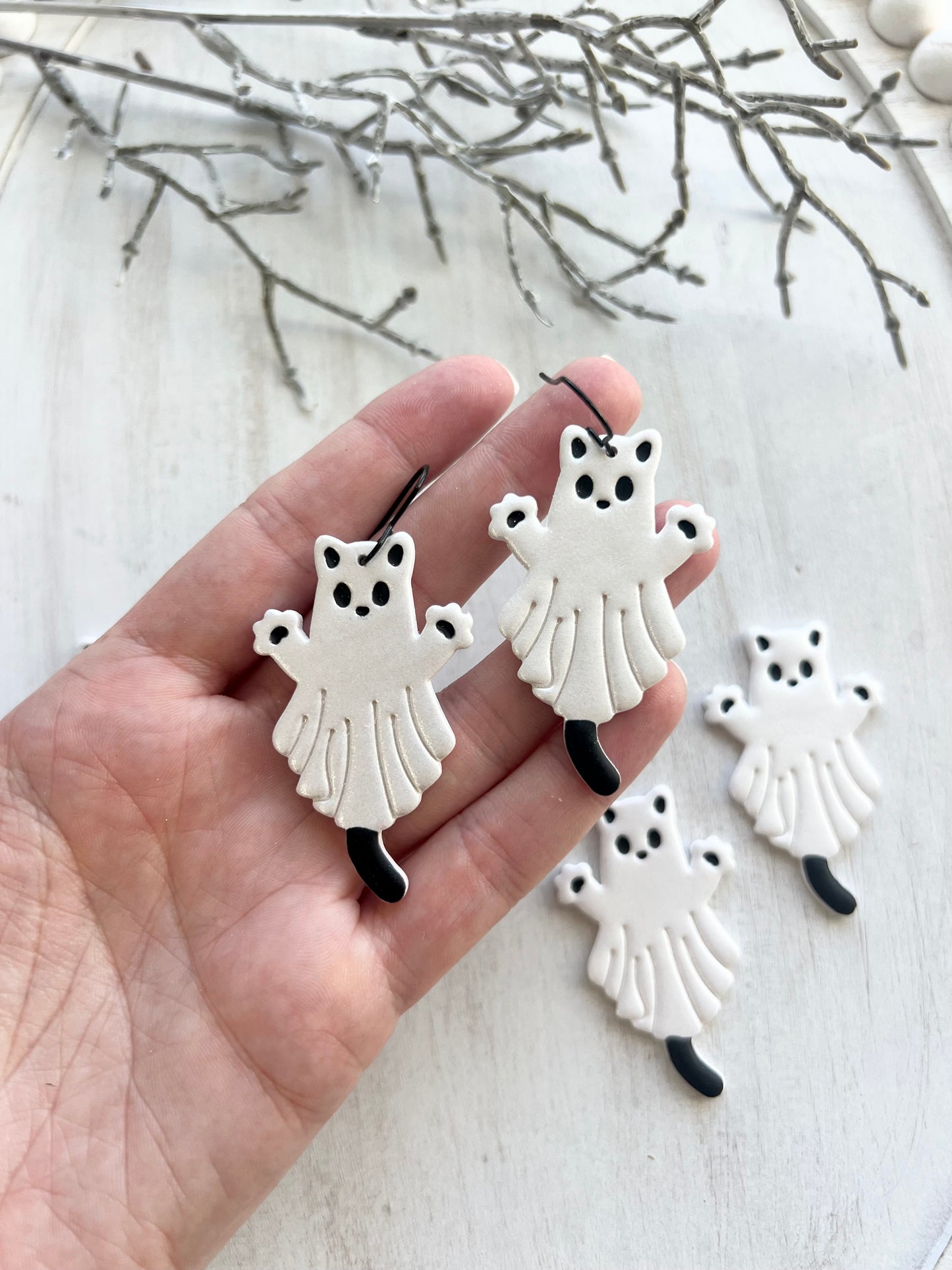 Cat Ghost Dangles