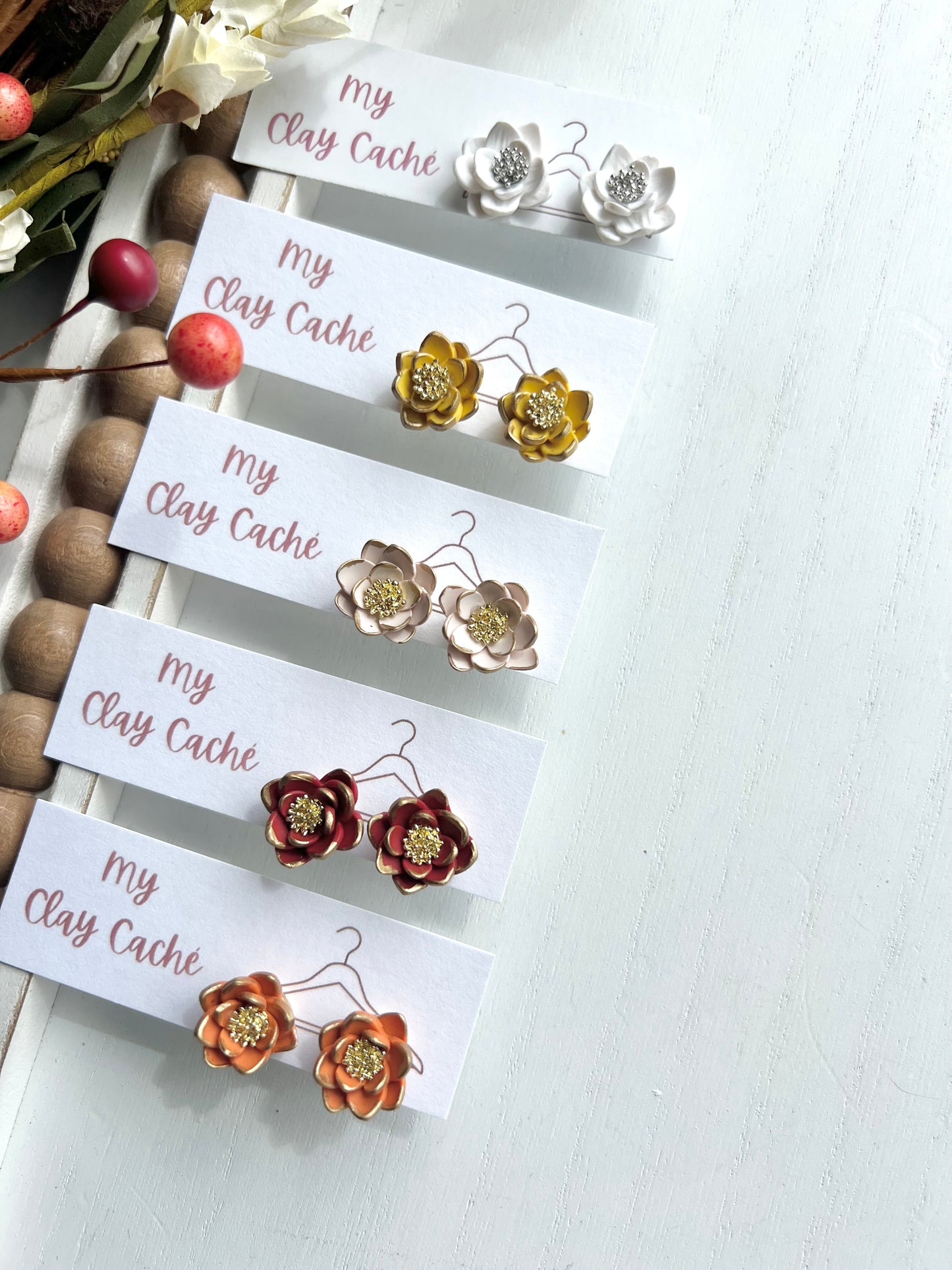 Small Floral Studs (multiple colors)