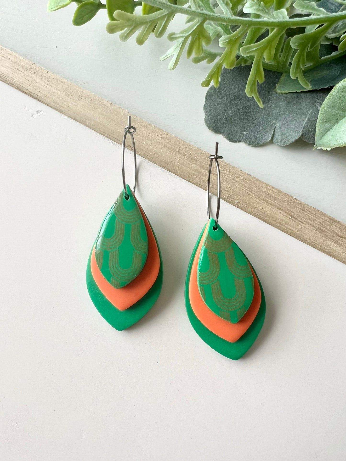 University of Miami 3 Layer Hoop Earrings