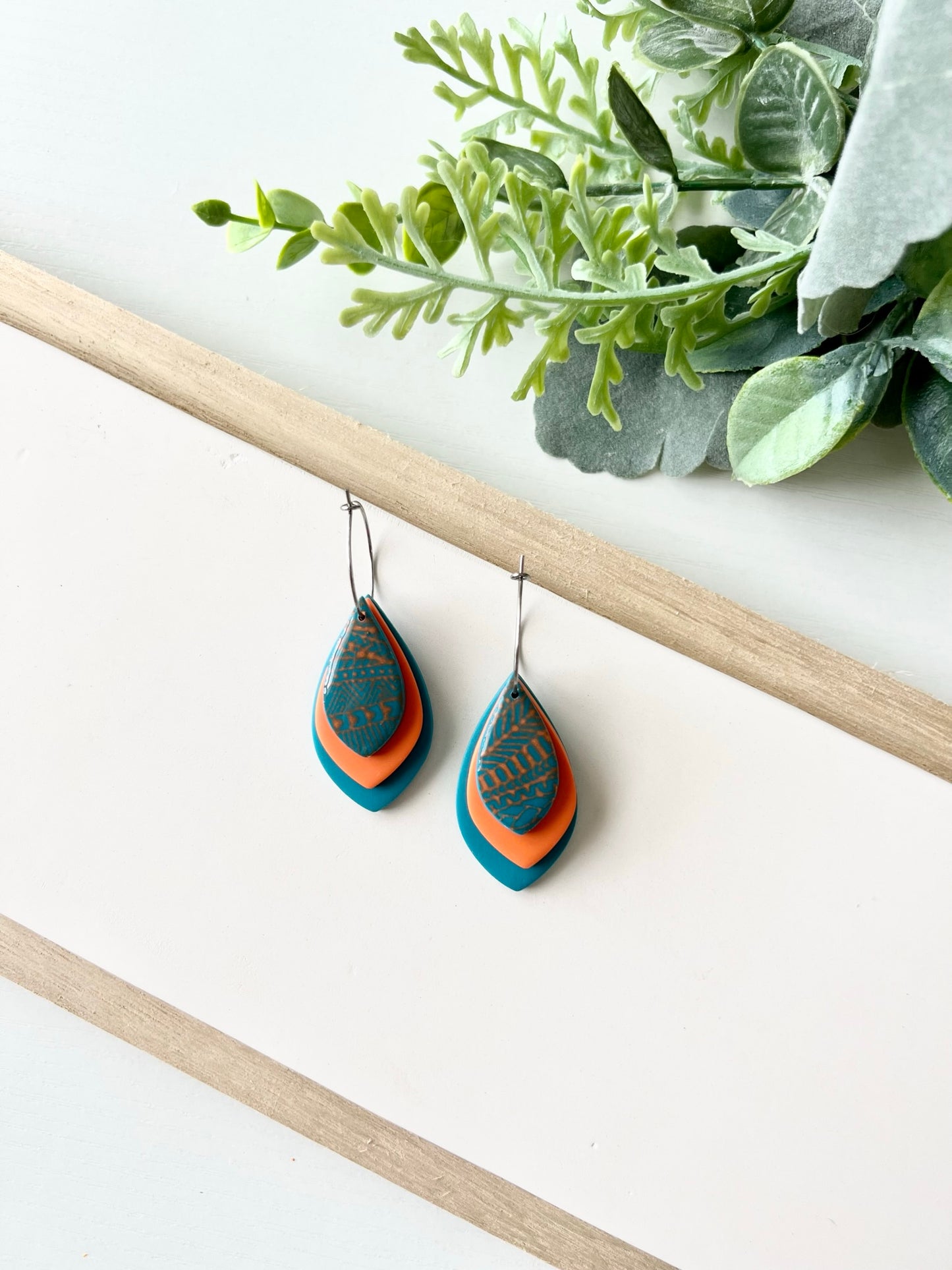 Miami Dolphins 3 Layer Hoop Earrings