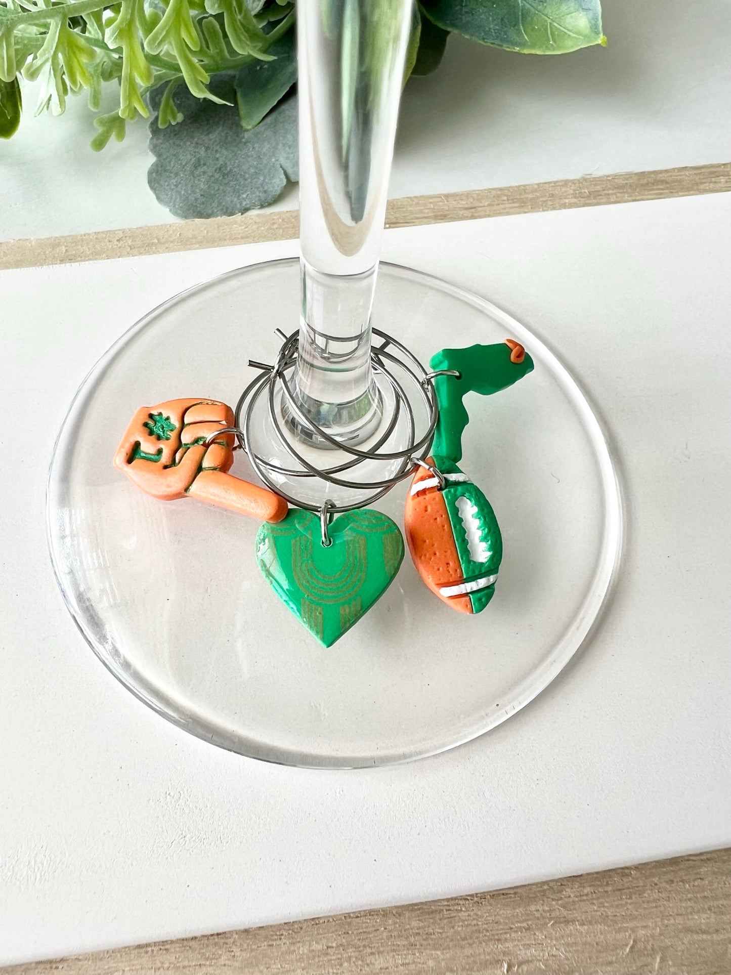 University of Miami Wine Charms