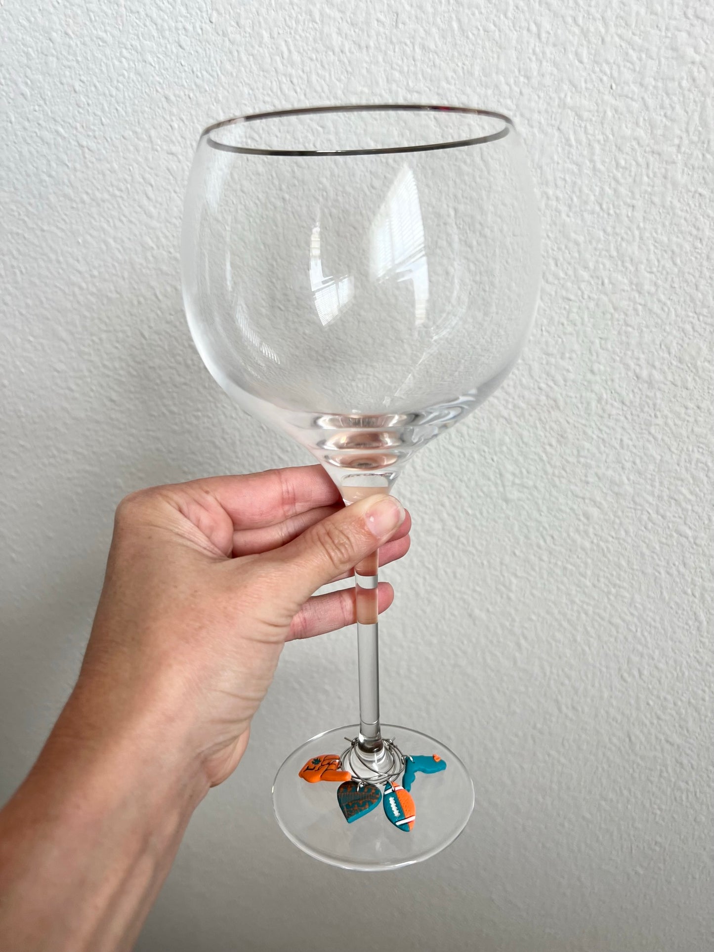 Miami Dolphin Wine Charms