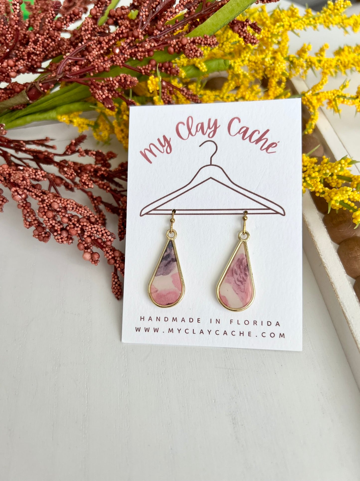 Floral Teardrop Dangles